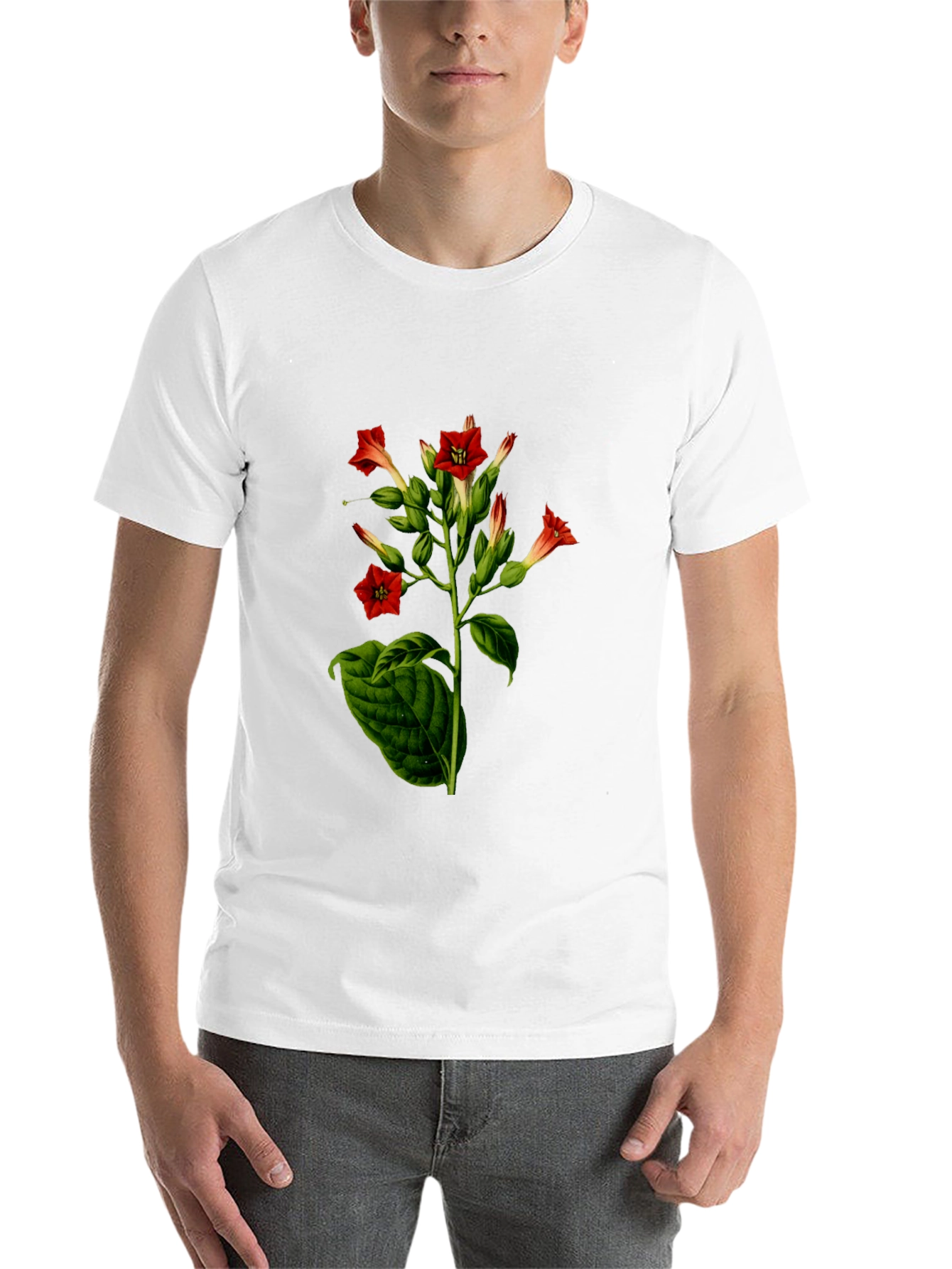 Black Floral Botanical Black T-Shirt view 14