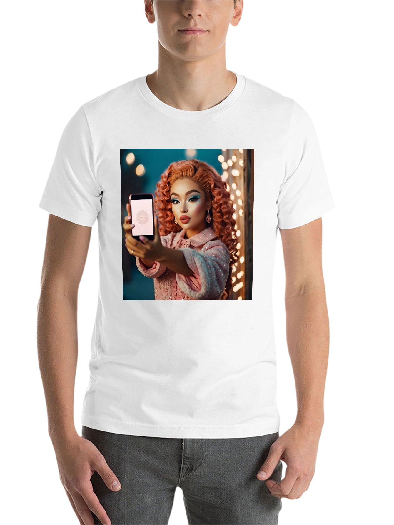 Black Stylish Black T-Shirt with Glamorous Woman Graphic view 14