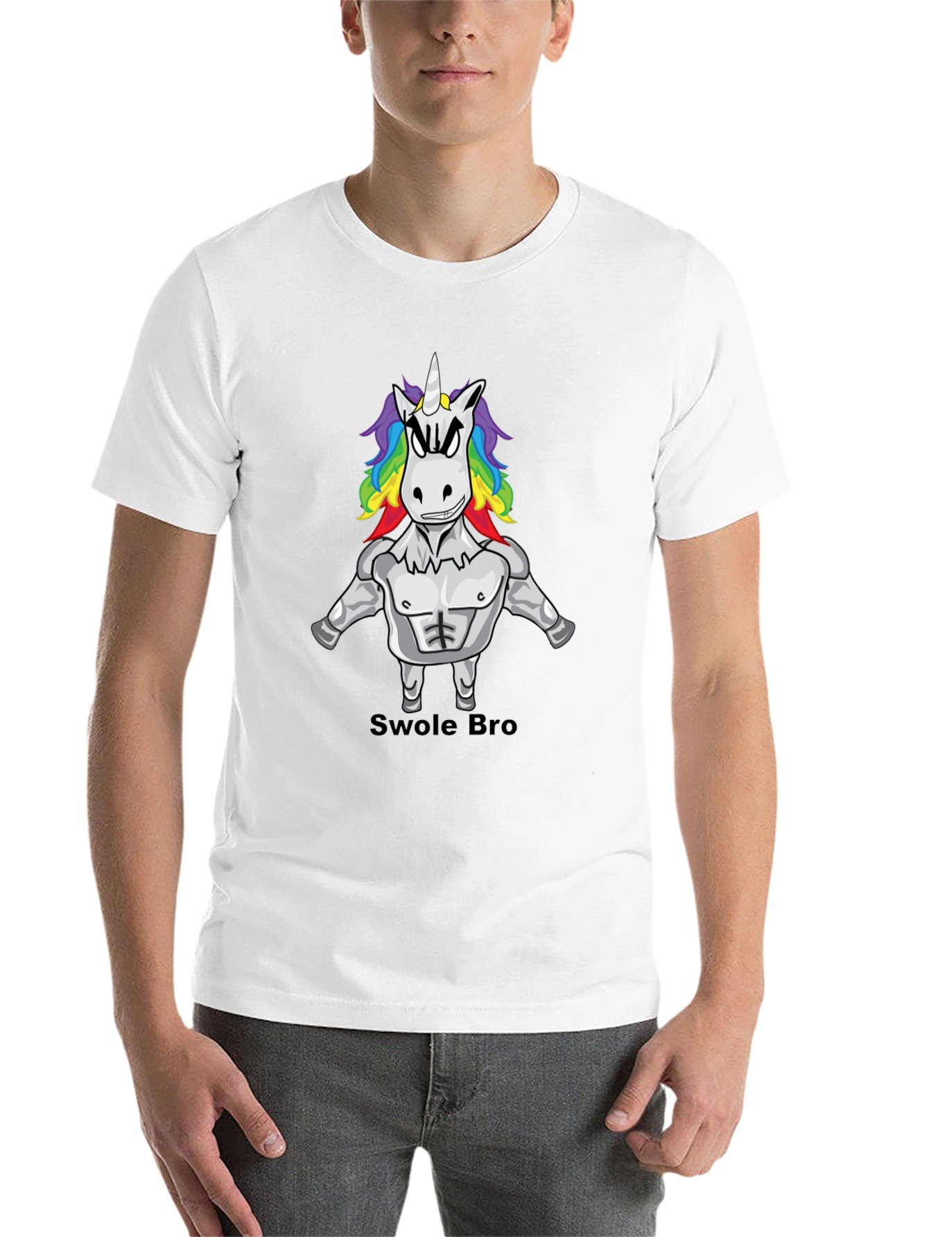 Black Swole Bro Unicorn Graphic Tee - Black view 14