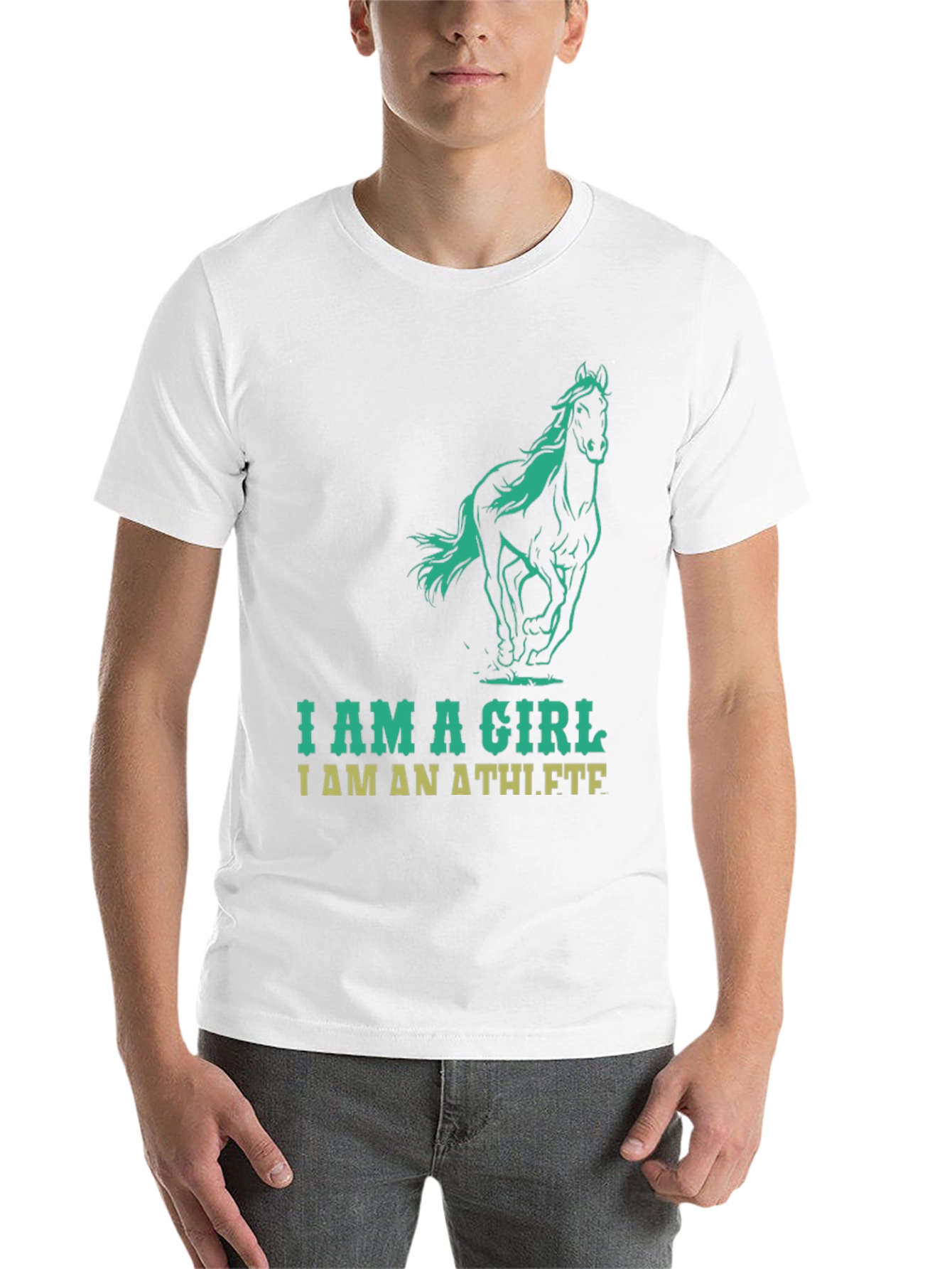 Black I Am A Girl I Am An Athlete T-Shirt view 14