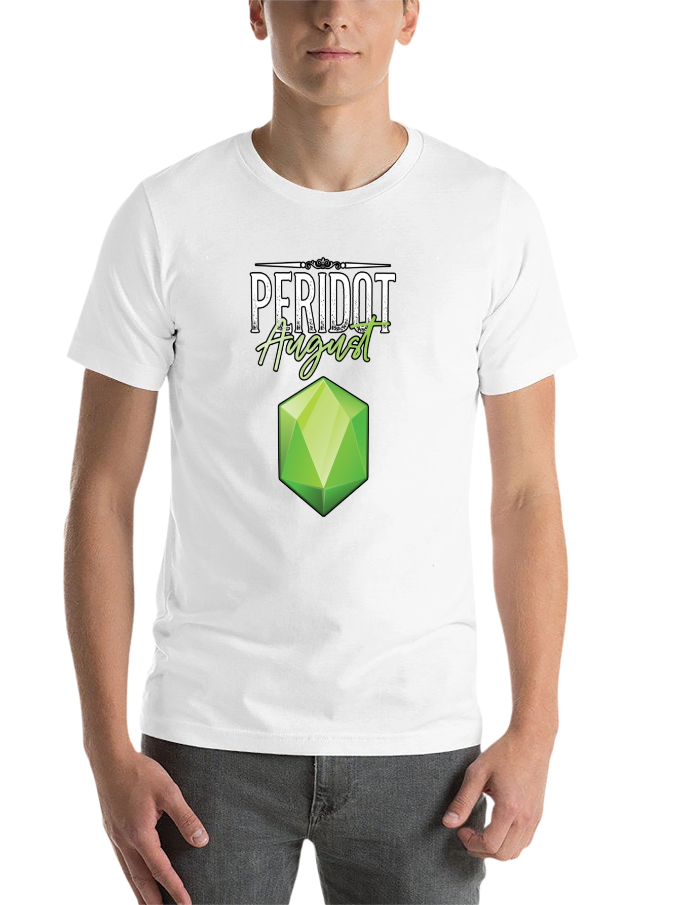 Black Peridot August Gemstone T-Shirt view 14