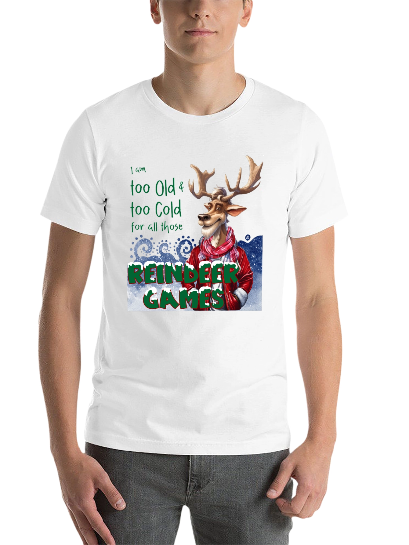 Black Funny Reindeer Games Graphic Tee view 14