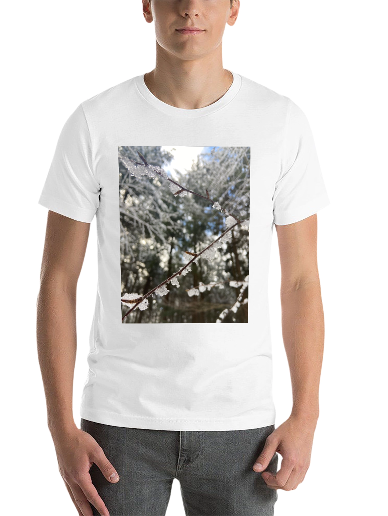 Black Winter Branch Graphic Tee - Nature Inspired Design view 14