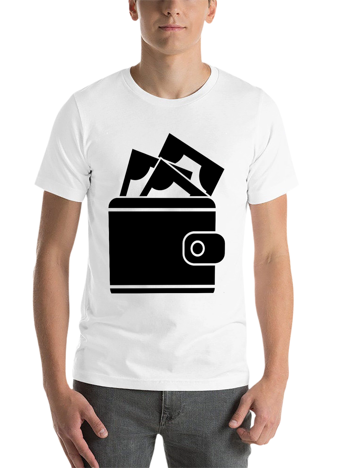 Black Money Wallet Graphic Tee - Black view 14