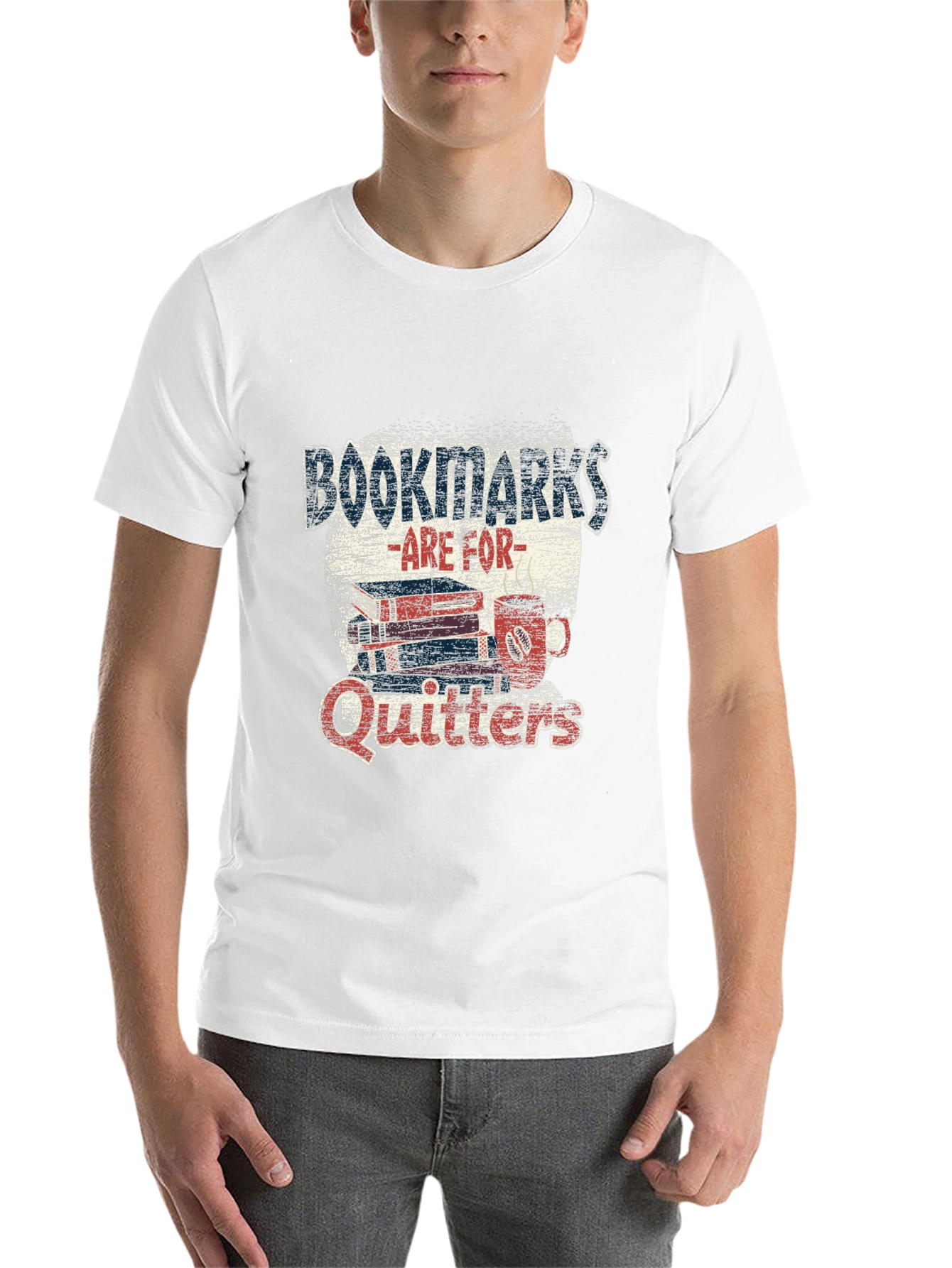 Black Bookmarks Are For Quitters T-Shirt Novelty Bookworm Tee view 14