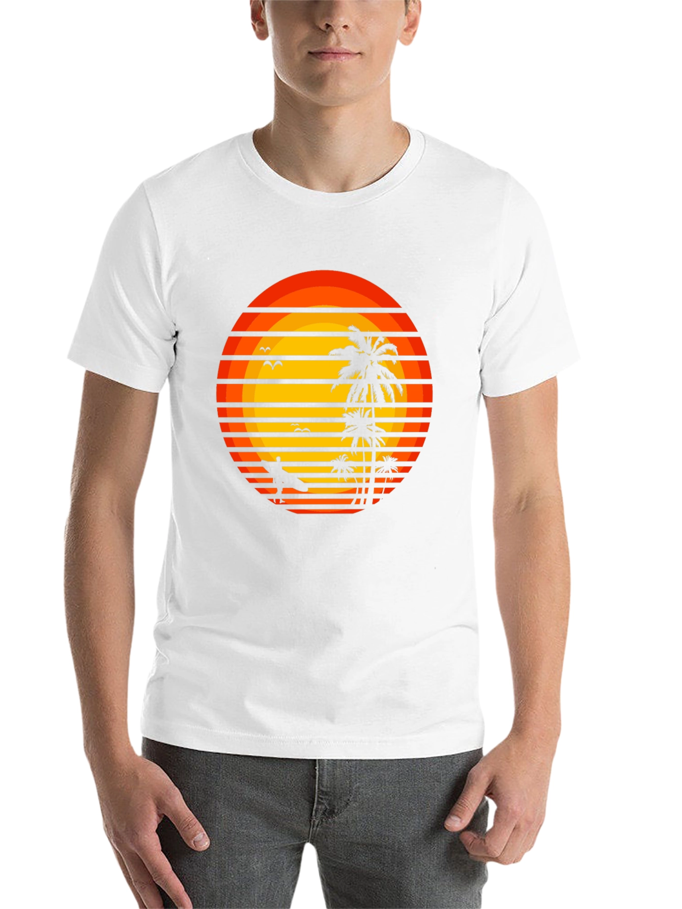 Black Retro Sunset Surfer T-Shirt view 14