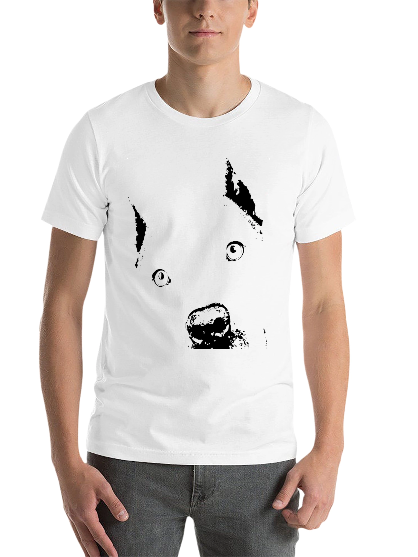 Black Black Dog Face Graphic T-Shirt - Casual Style view 14