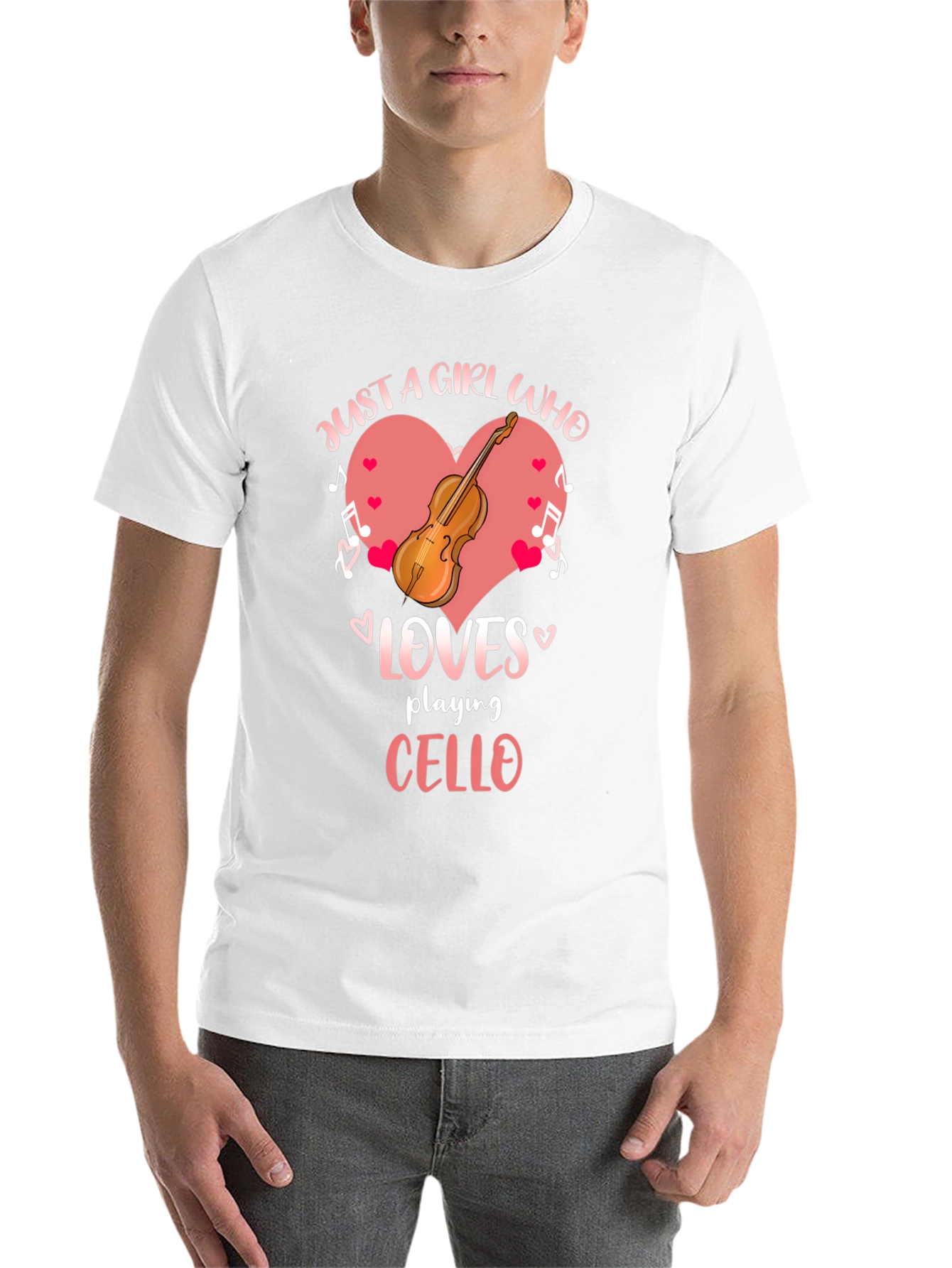 Black Just a Girl Who Loves Playing Cello Black T-Shirt view 14