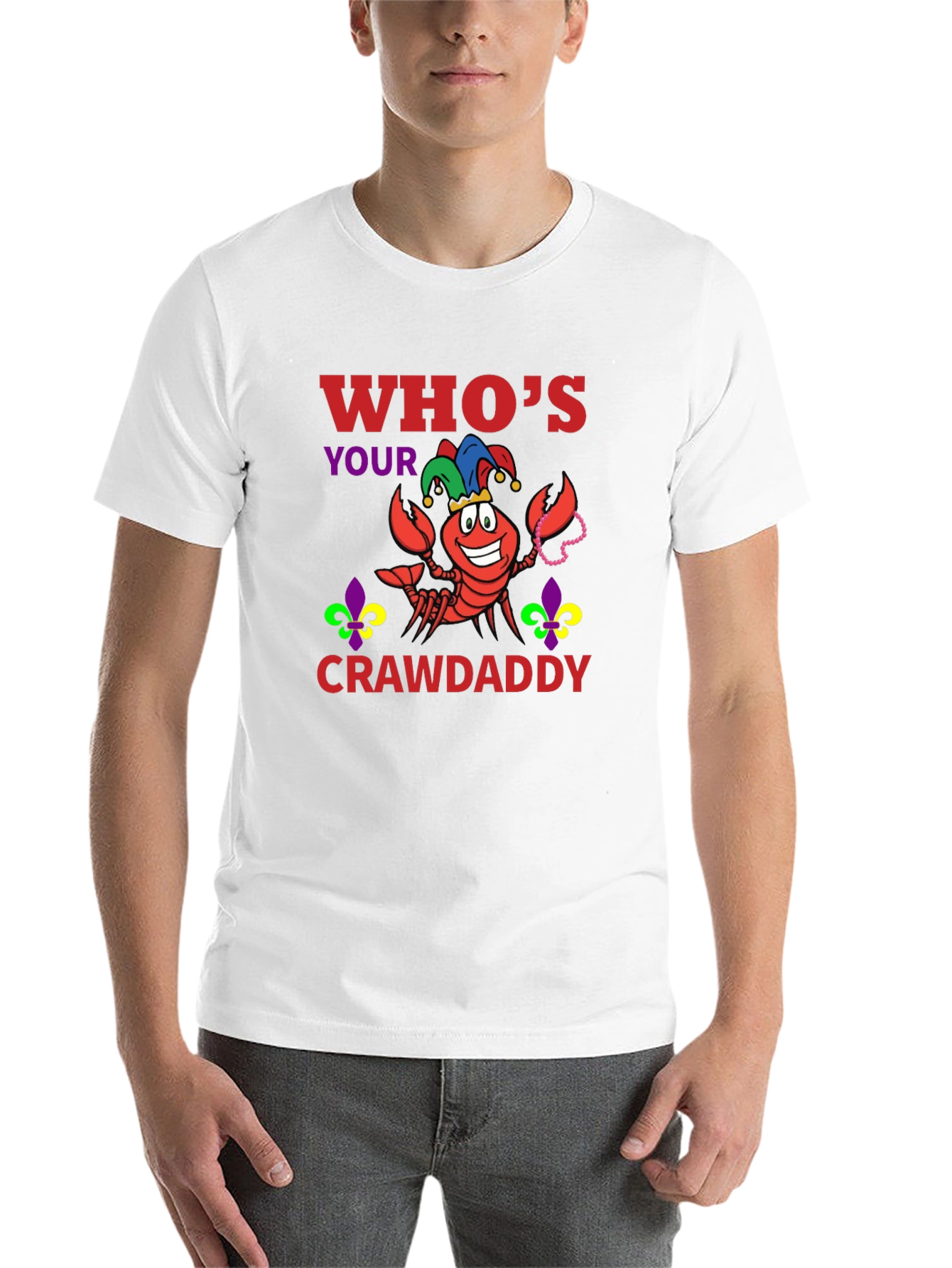 Black Who's Your Crawdaddy T-Shirt Mardi Gras Style view 14