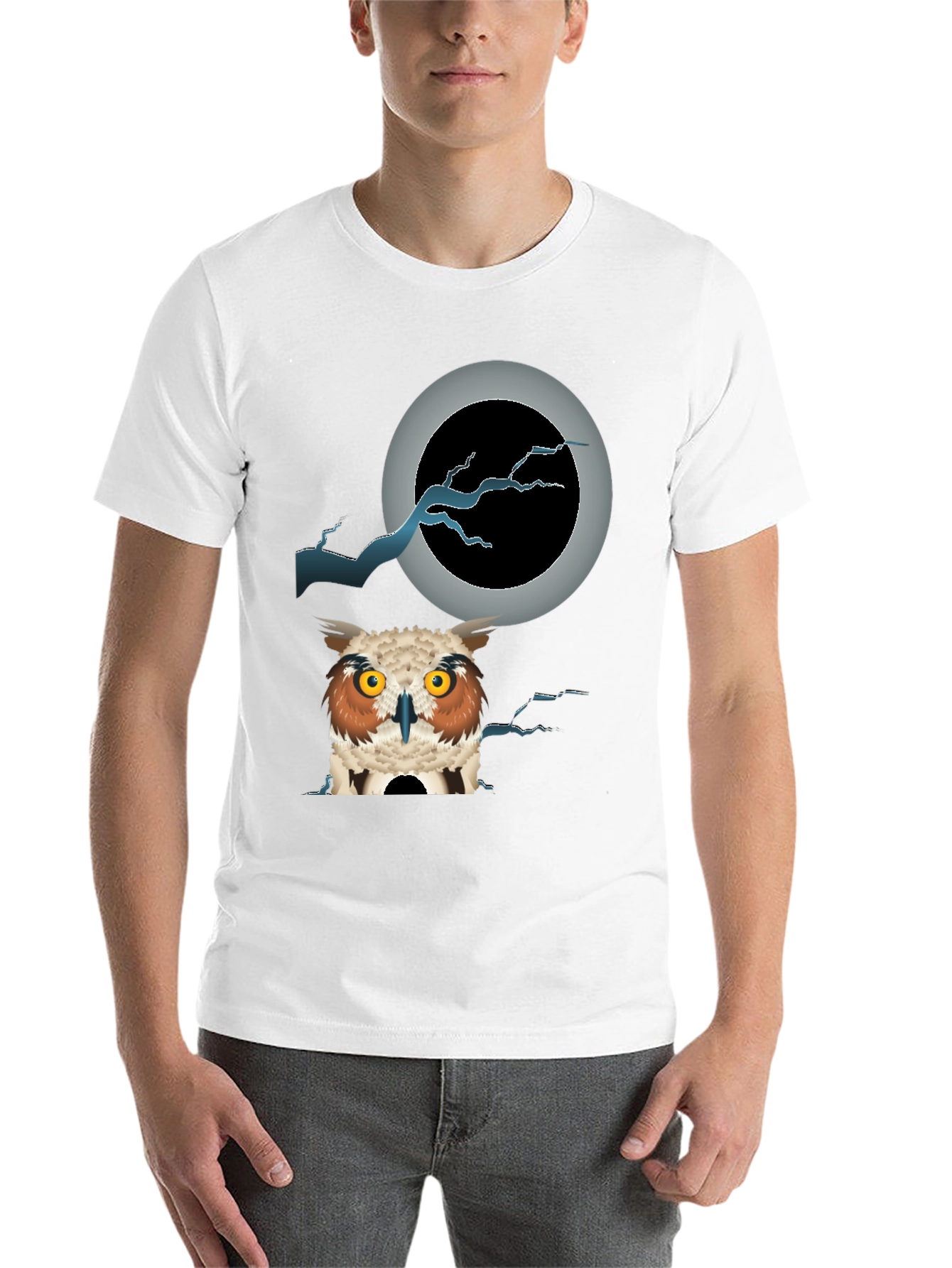 Black Owl Moon T-Shirt - Unique Graphic Tee view 14