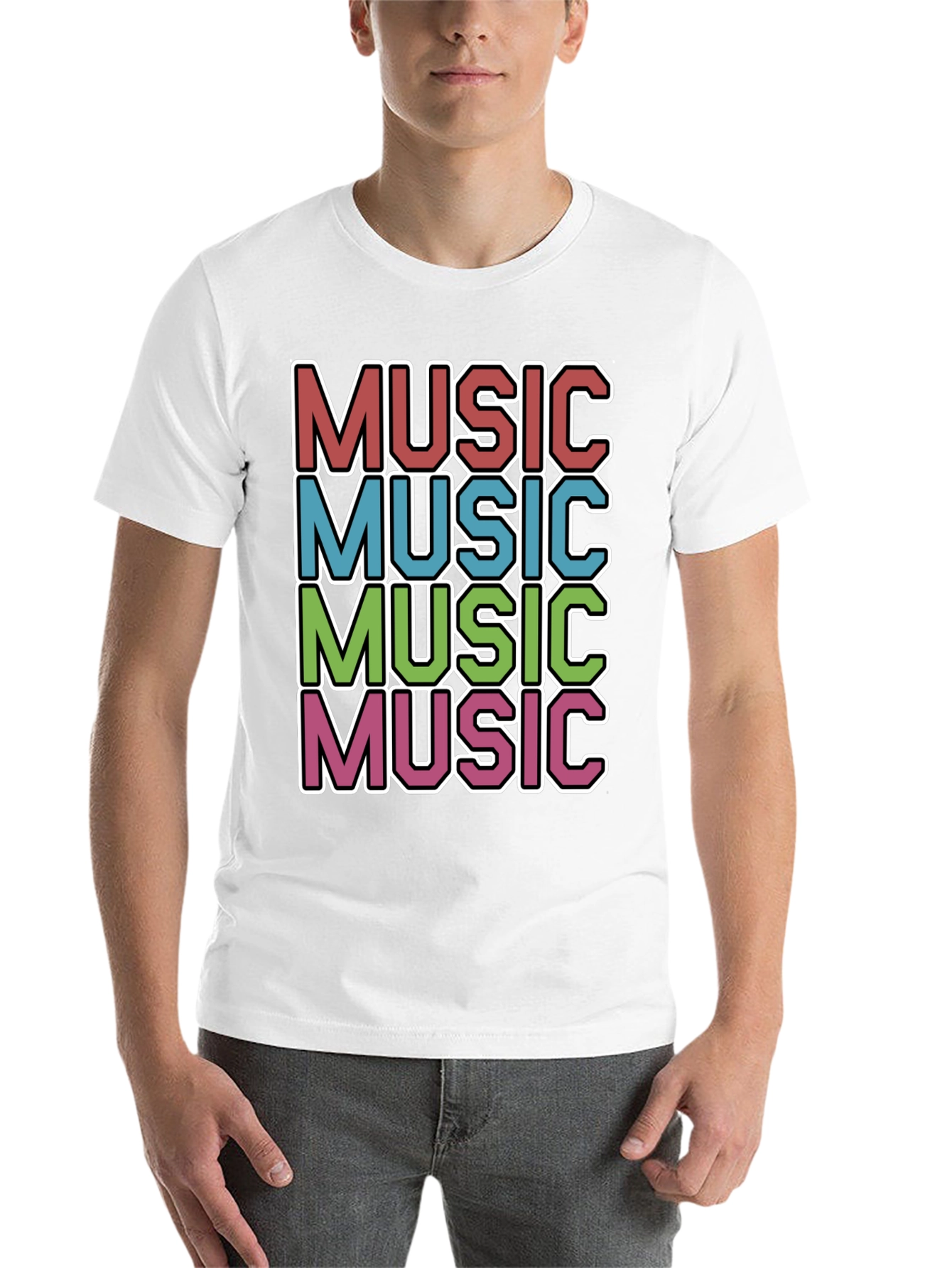 Black Retro Music T-Shirt view 14