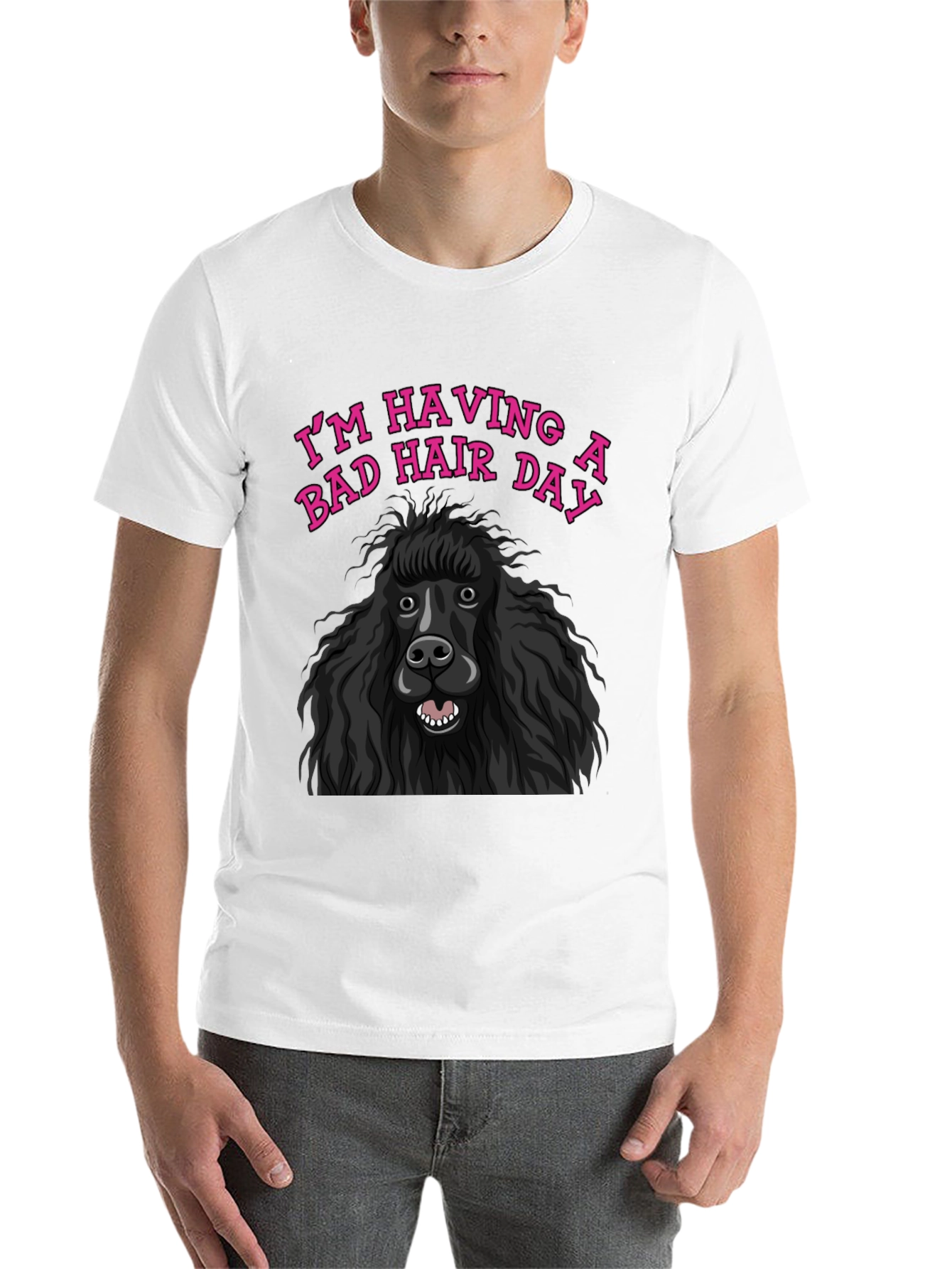 Black Bad Hair Day Poodle Graphic Tee view 14