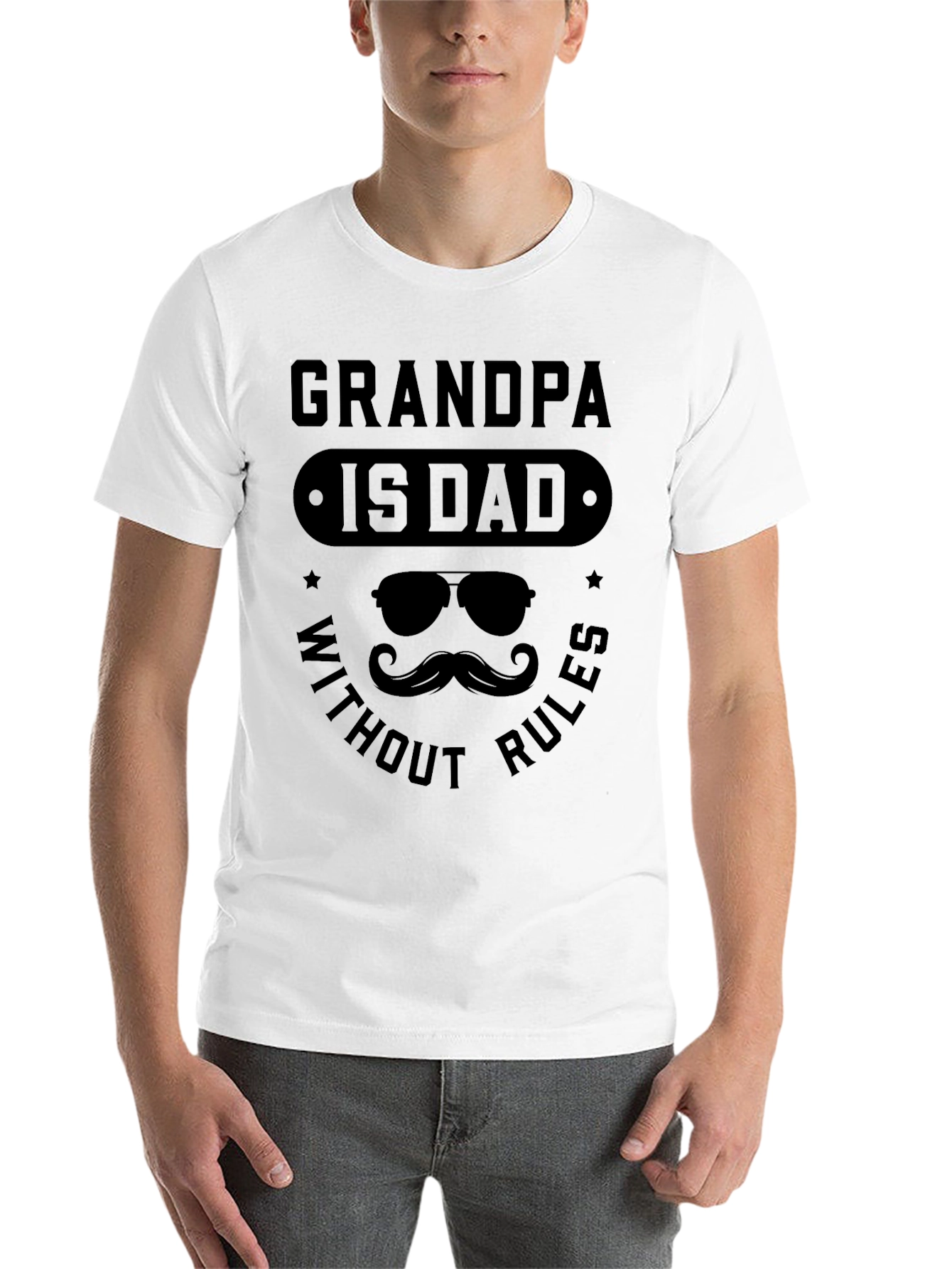Black Grandpa is Dad Without Rules Black T-Shirt view 14