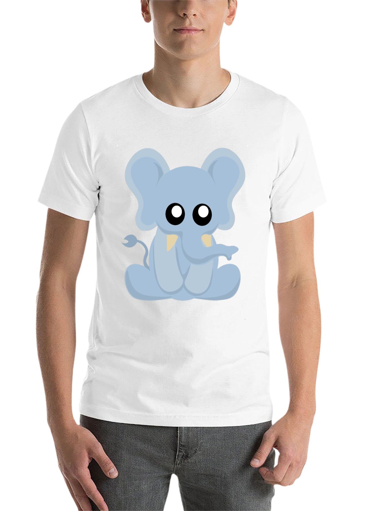 Black Cute Cartoon Elephant Graphic T-Shirt view 14