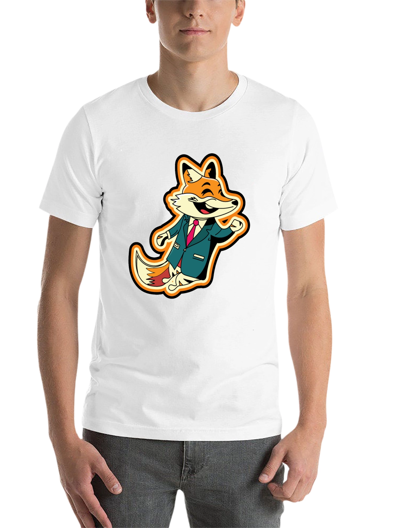 Black Fox in Suit Graphic Tee - Stylish Animal T-Shirt view 14