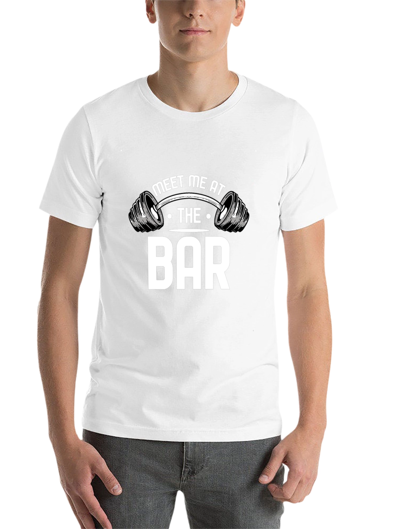 Black Meet Me at The Bar T-Shirt - Funny Gym Workout Tee view 14
