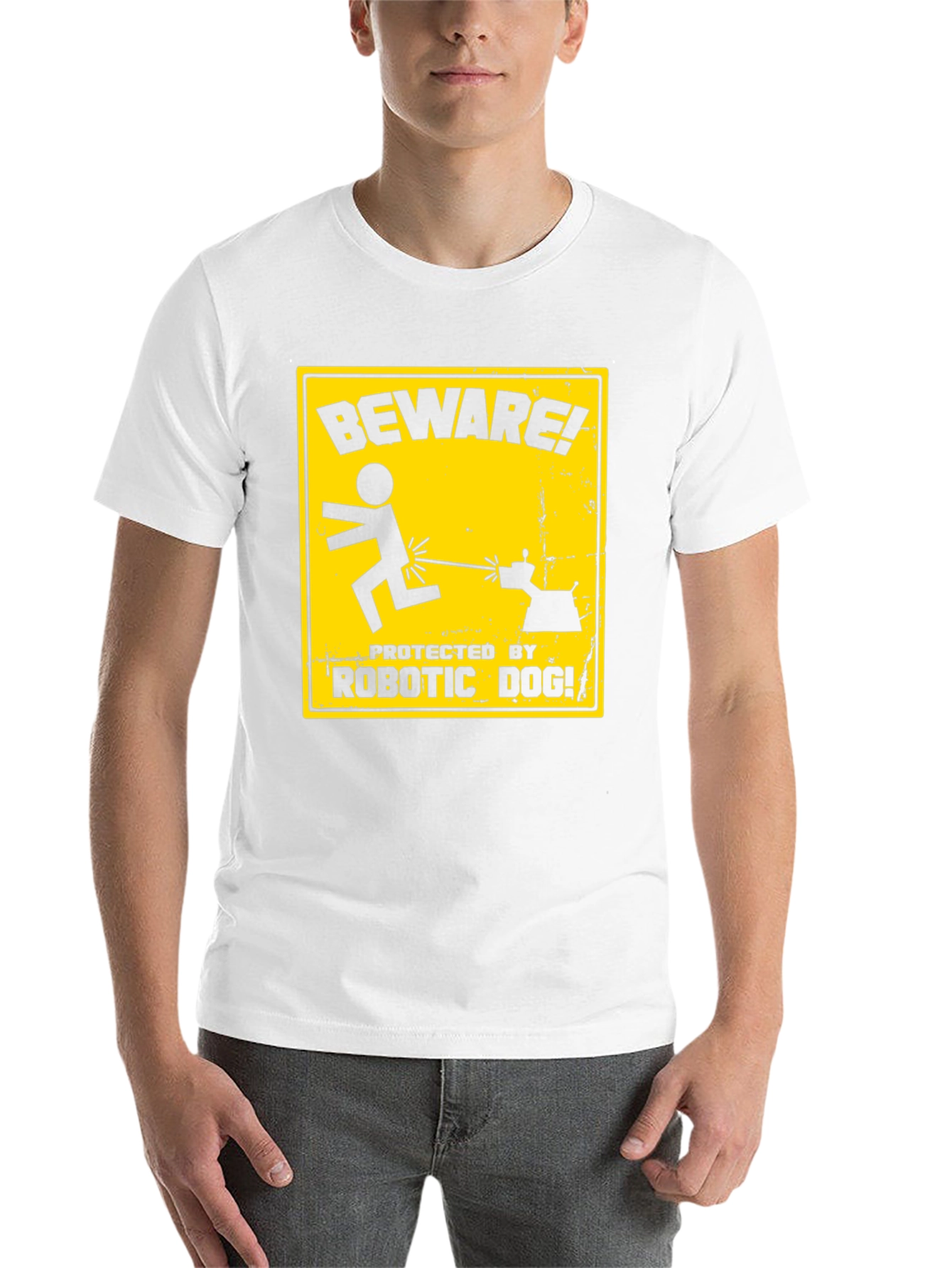 Black Beware Robotic Dog Graphic Tee view 14