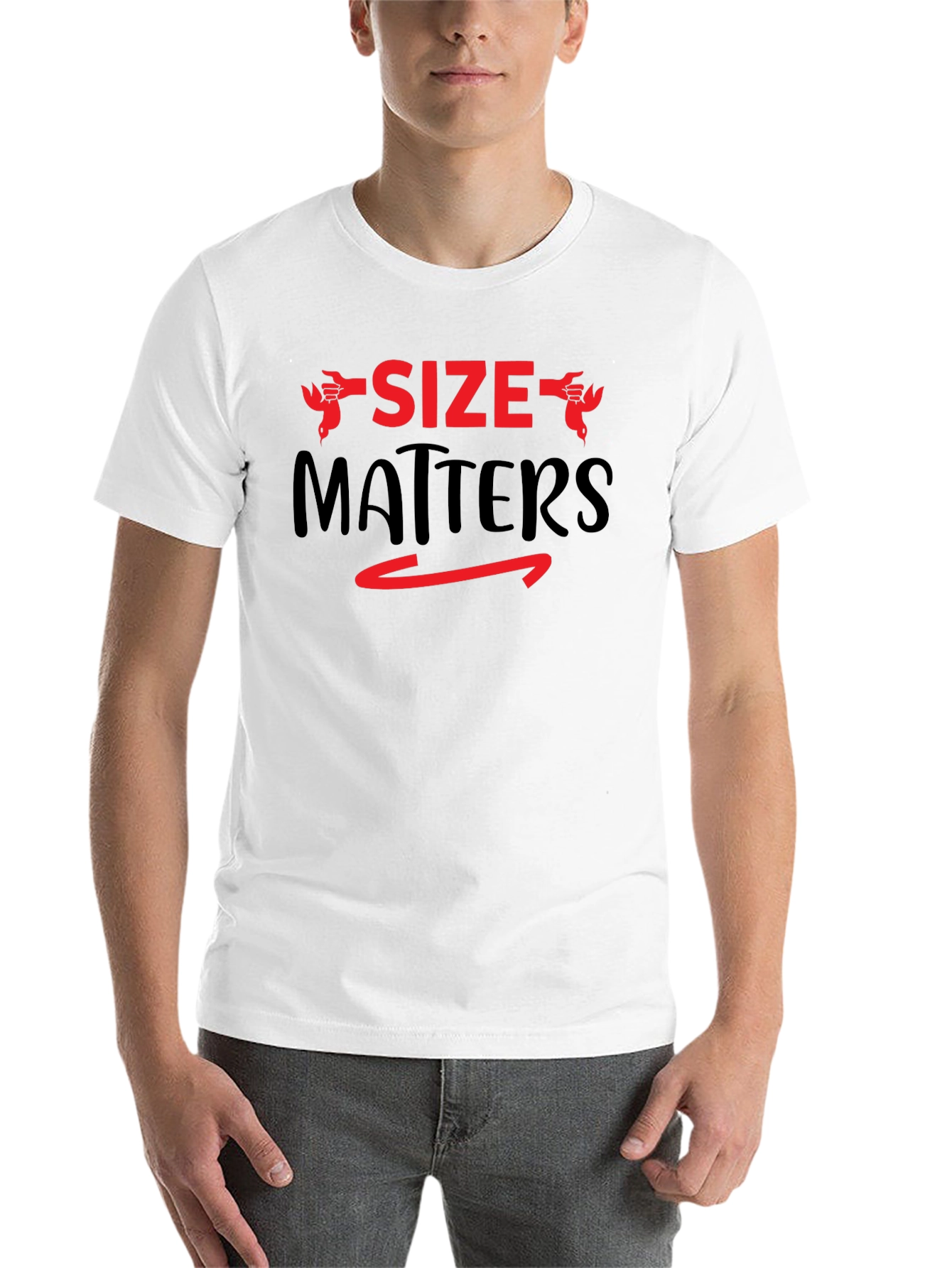 Black Size Matters Graphic Tee - Bold Statement Shirt view 14
