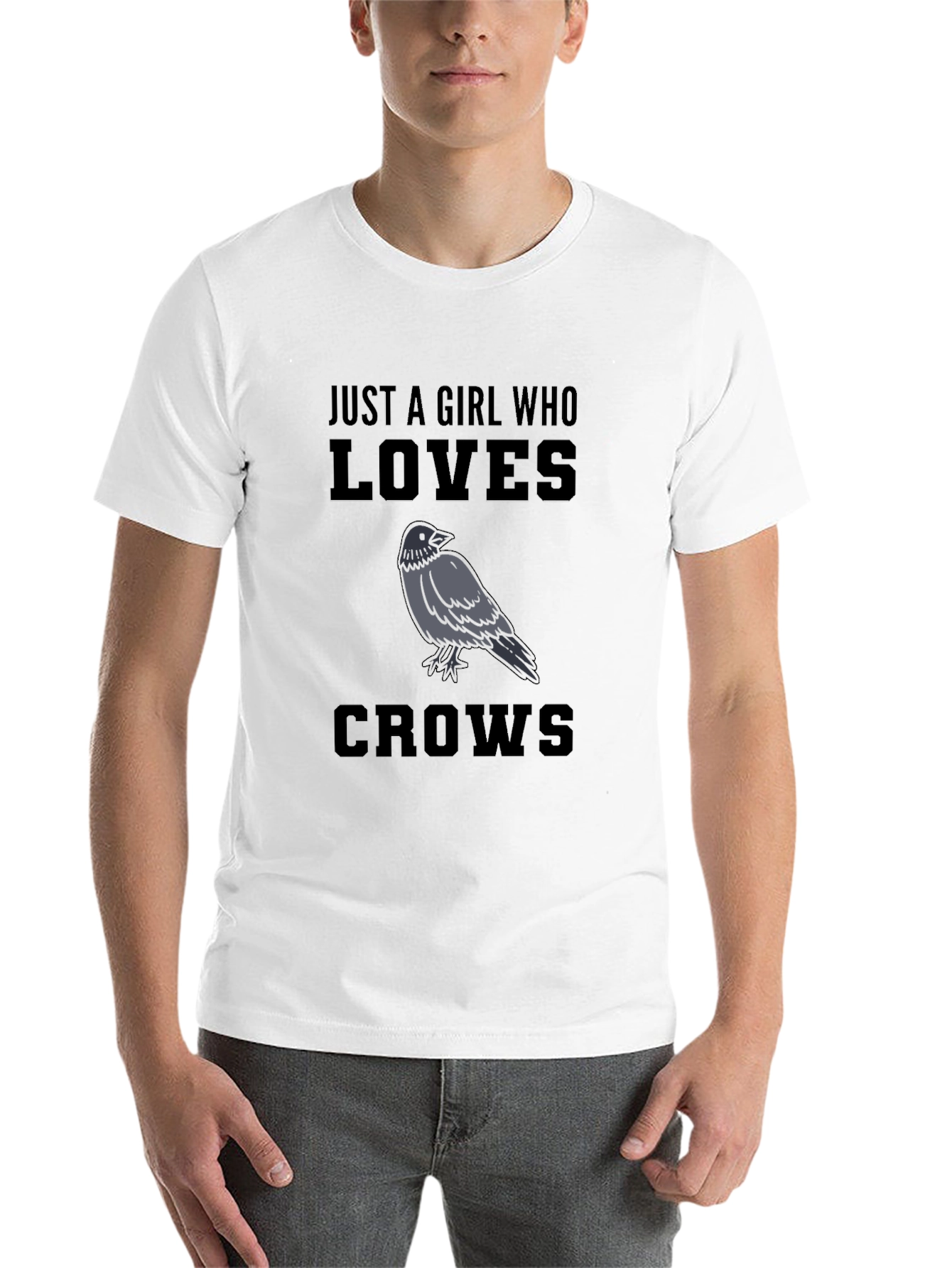 Black Girl Who Loves Crows Black T-Shirt view 14