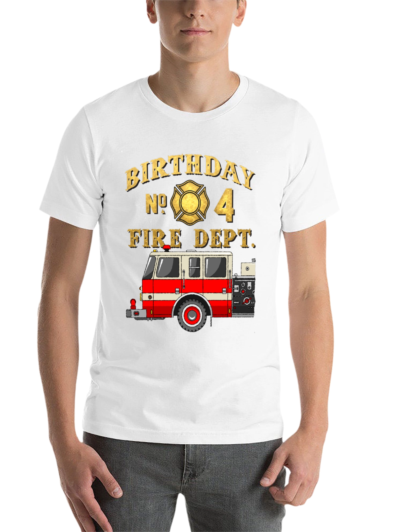 Black Fire Dept Birthday T-Shirt - Number 4 view 14