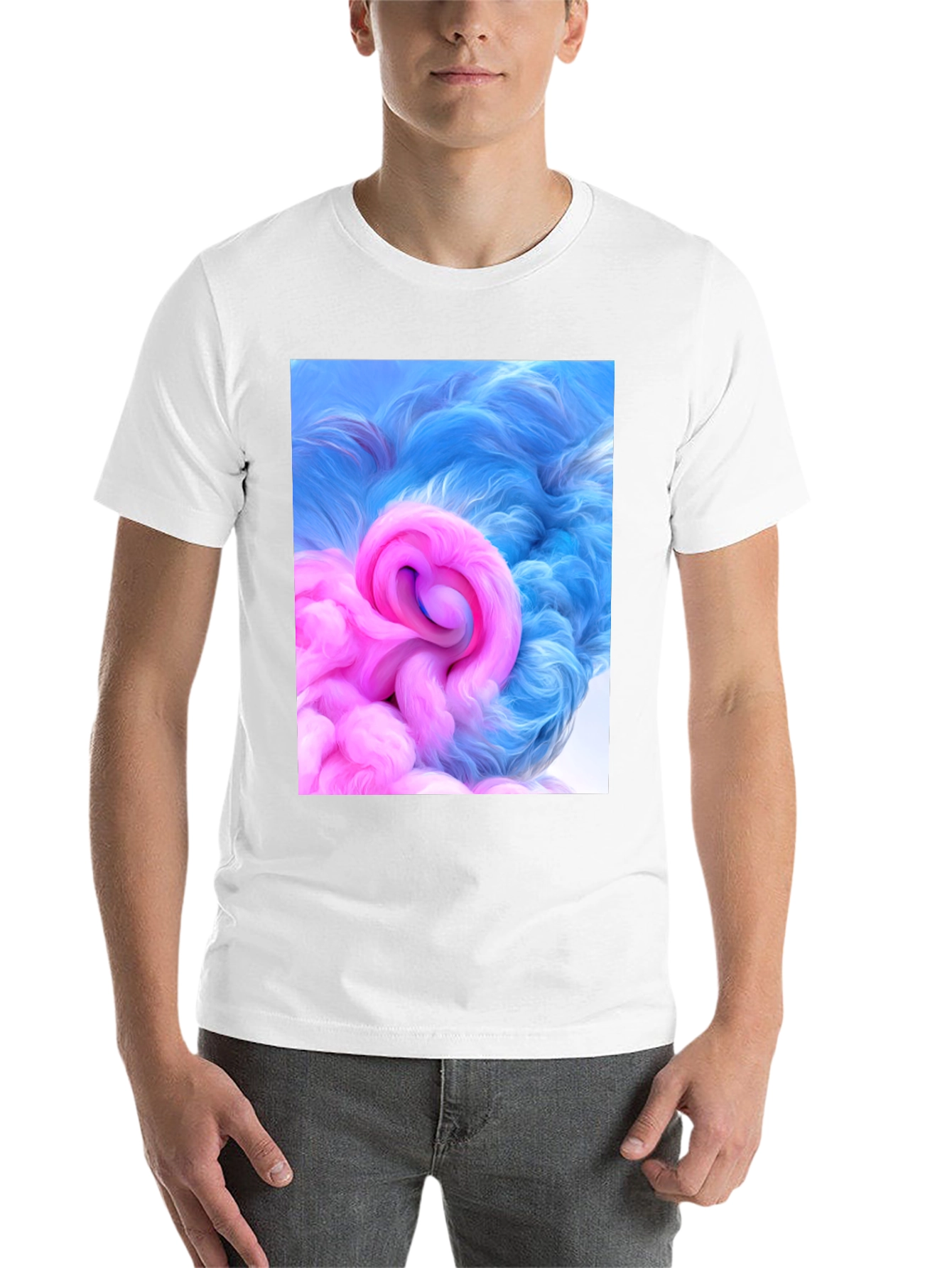 Black Abstract Swirl Graphic Tee - Modern Art T-Shirt view 14