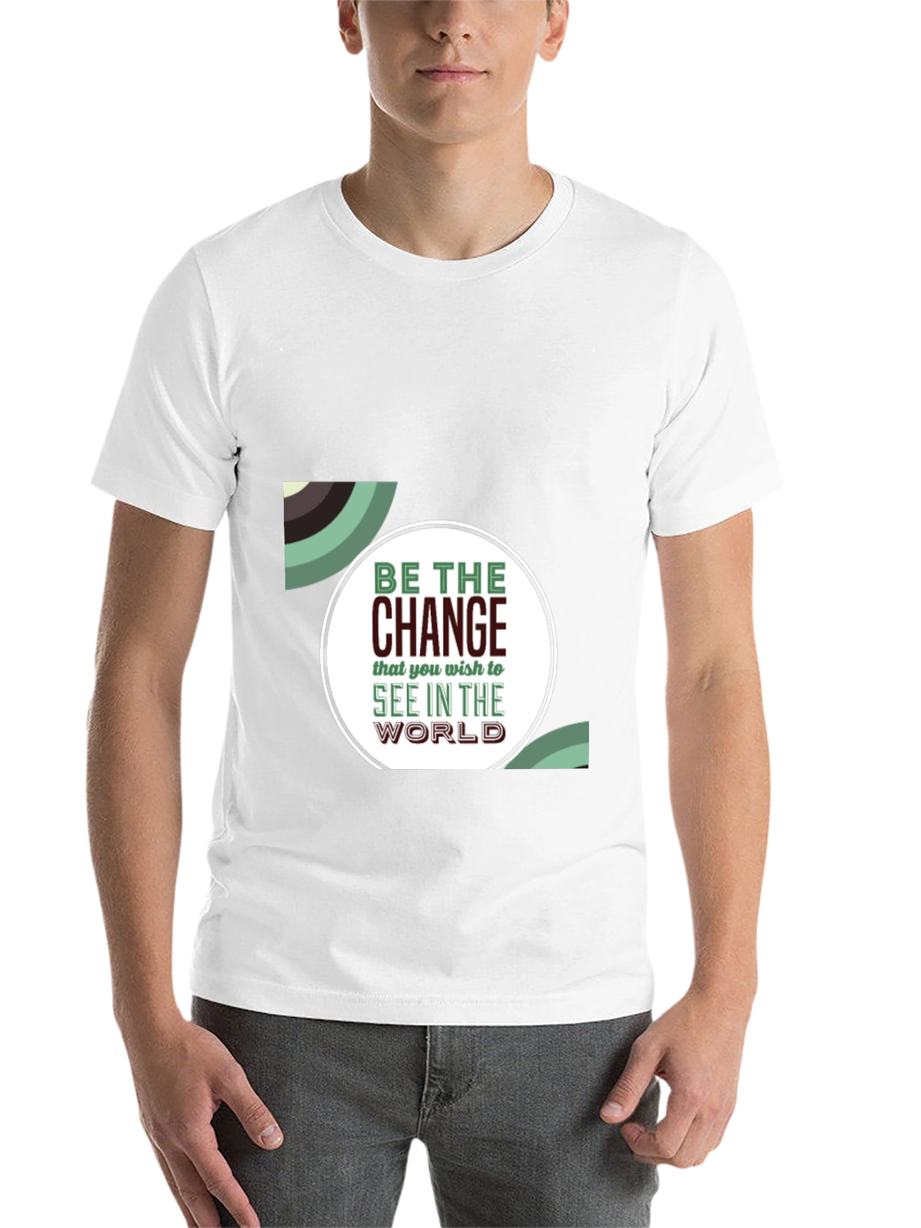 Black Inspirational Graphic T-Shirt - Be The Change view 14