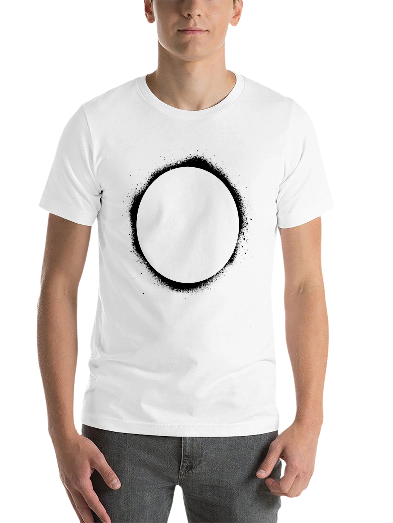 Black Circle Graphic Tee - Modern Minimalist Design - 14