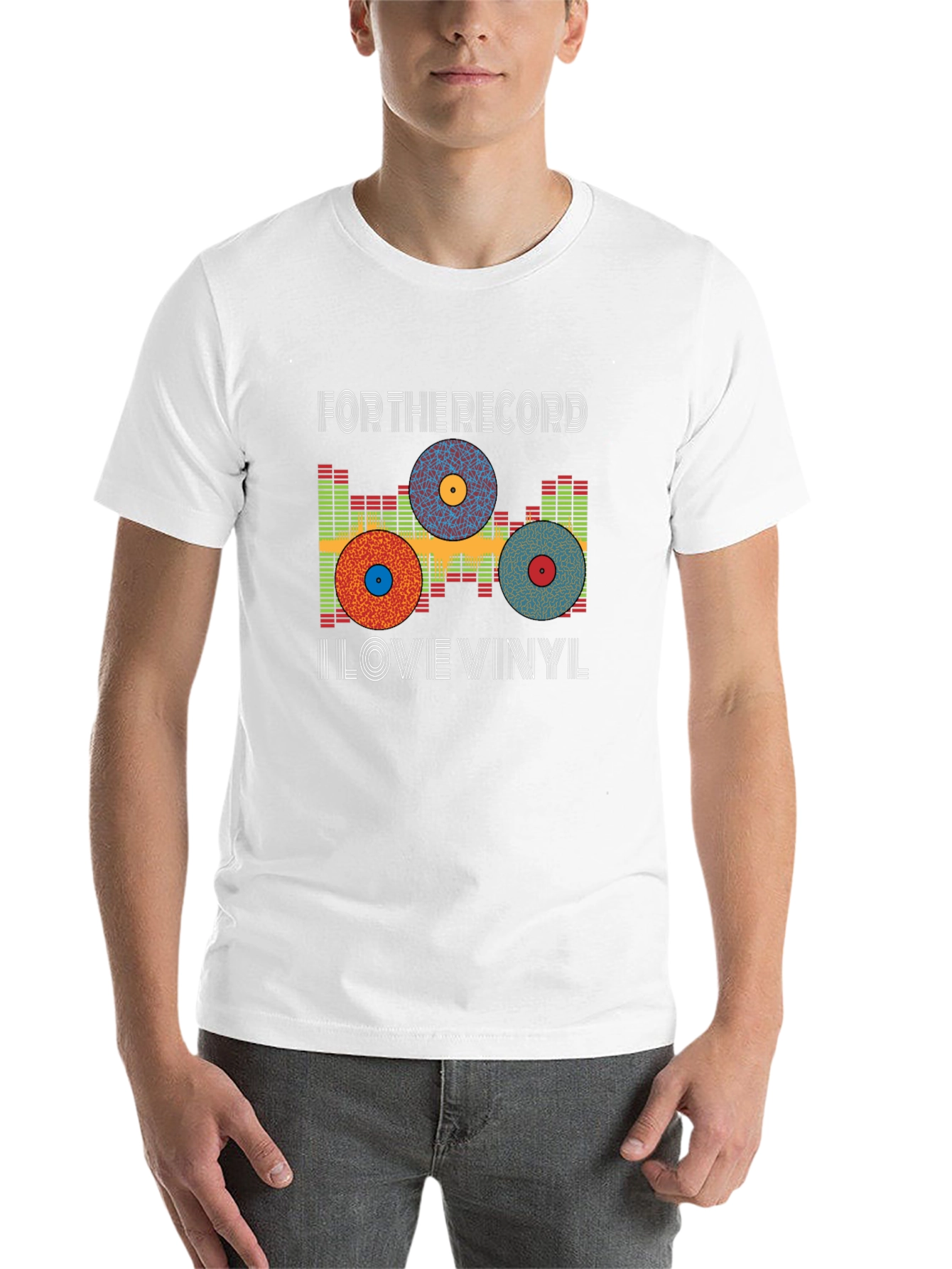 Black For The Record I Love Vinyl Music Graphic Tee view 14