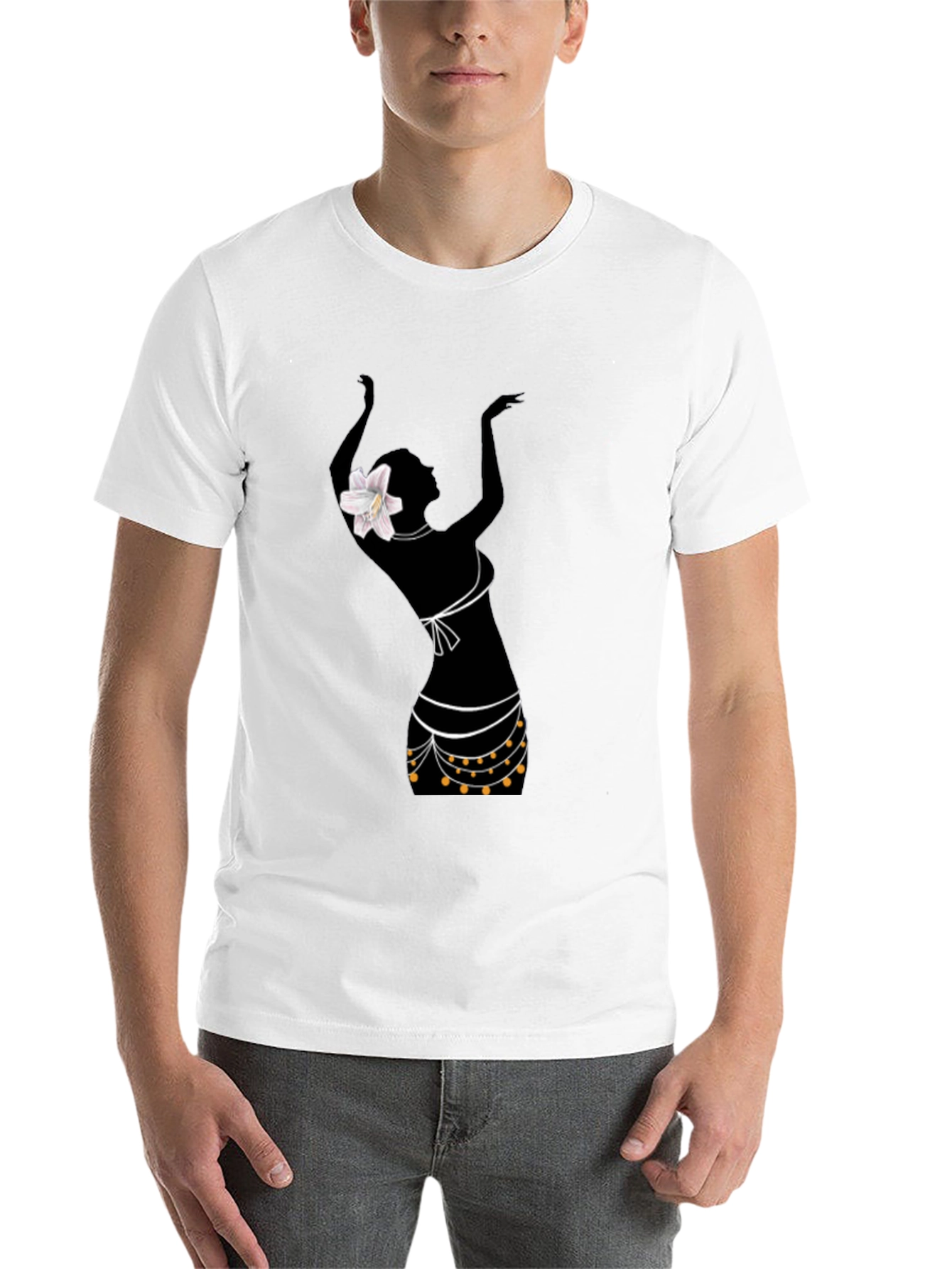 Black Silhouette Dancer Graphic Tee - Stylish Black T-Shirt view 14