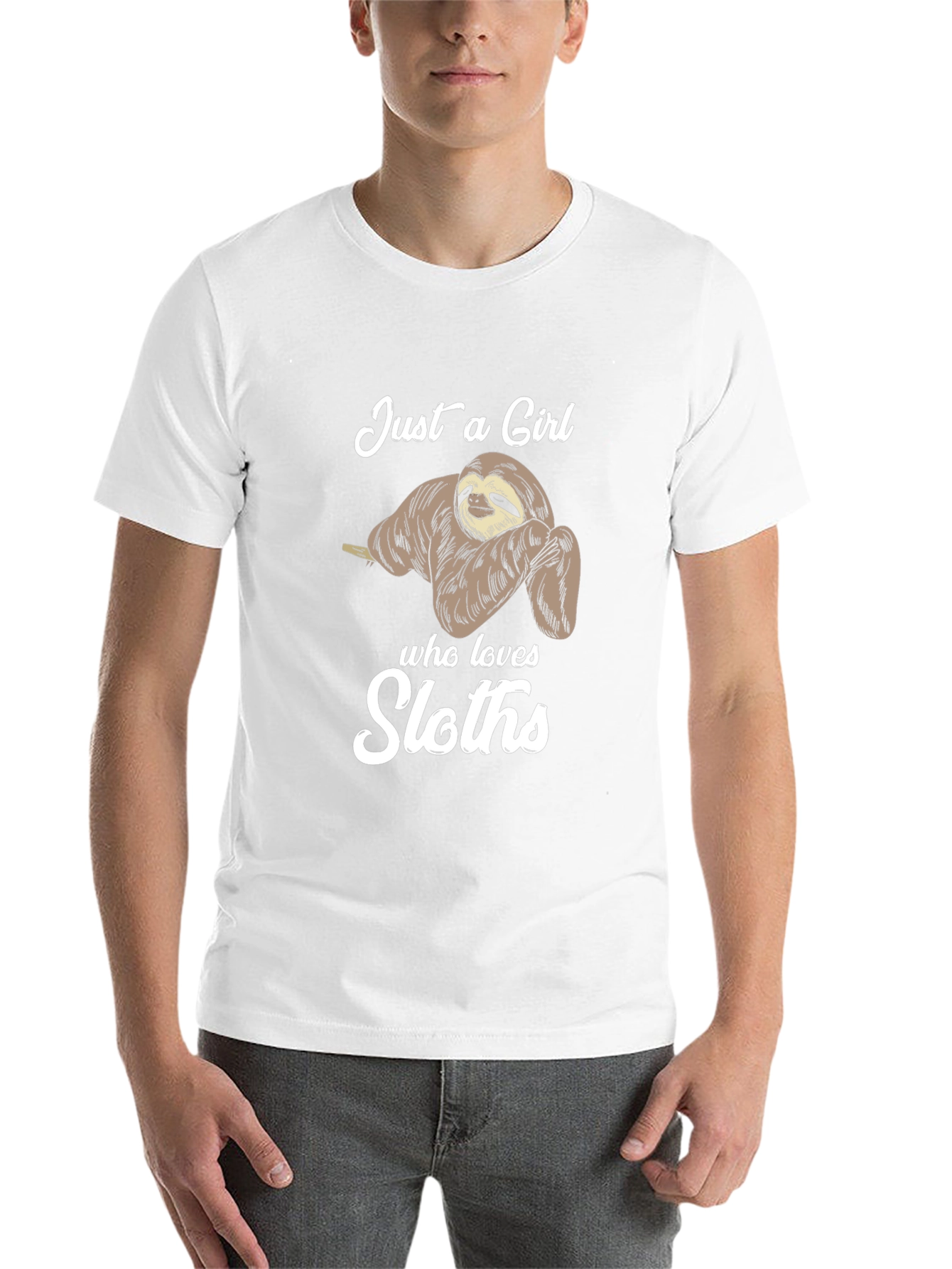 Black Just a Girl Who Loves Sloths Graphic T-Shirt view 14