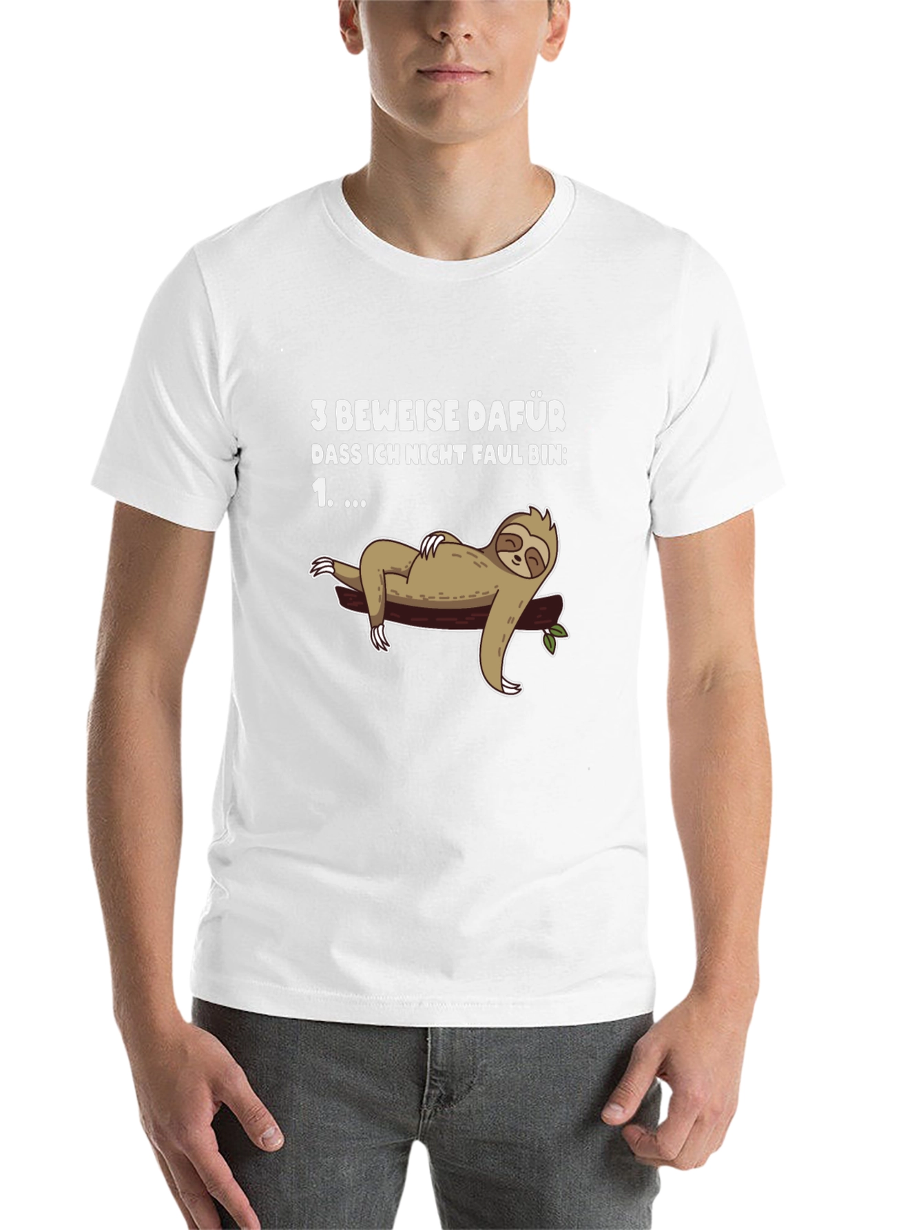 Black Funny Sloth Lazy Humor Graphic Tee - Black view 14