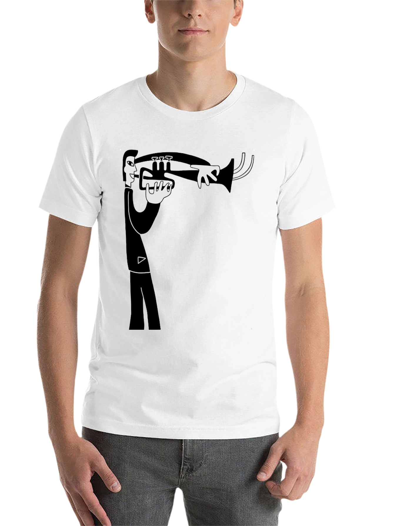 Black Jazz Musician Graphic T-Shirt - Black Cotton Tee view 14