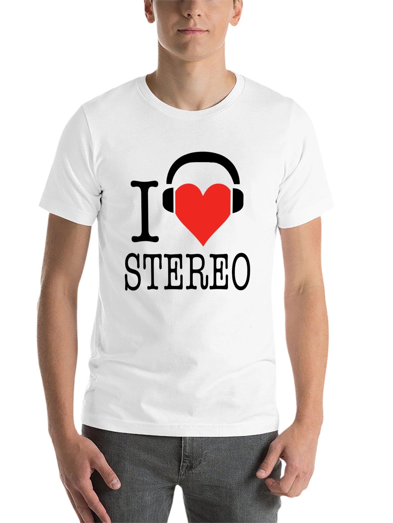 Black I Love Stereo T-Shirt | Music Lover Tee view 14