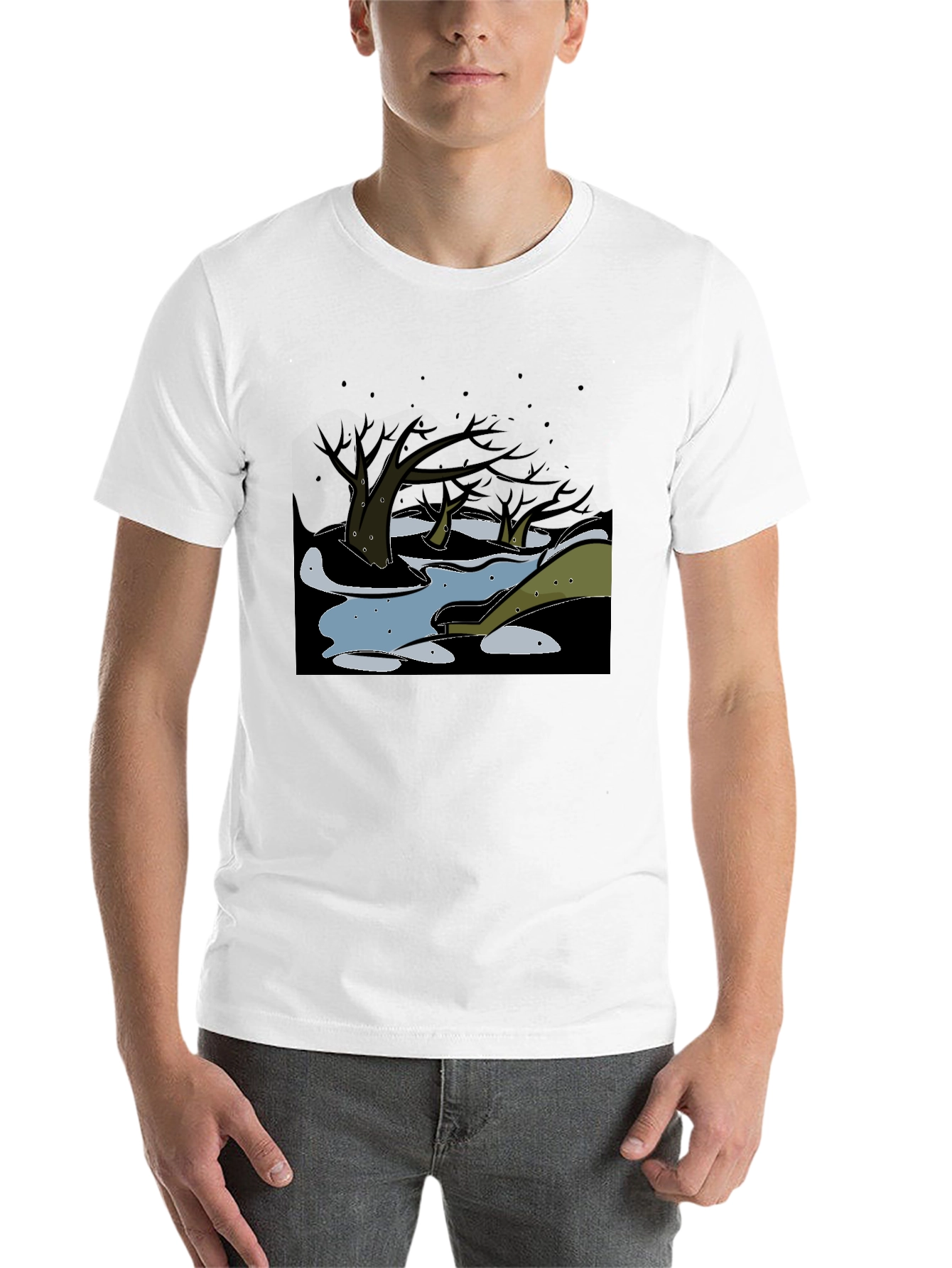 Black Dark Swamp Graphic Tee - Unique Design view 14