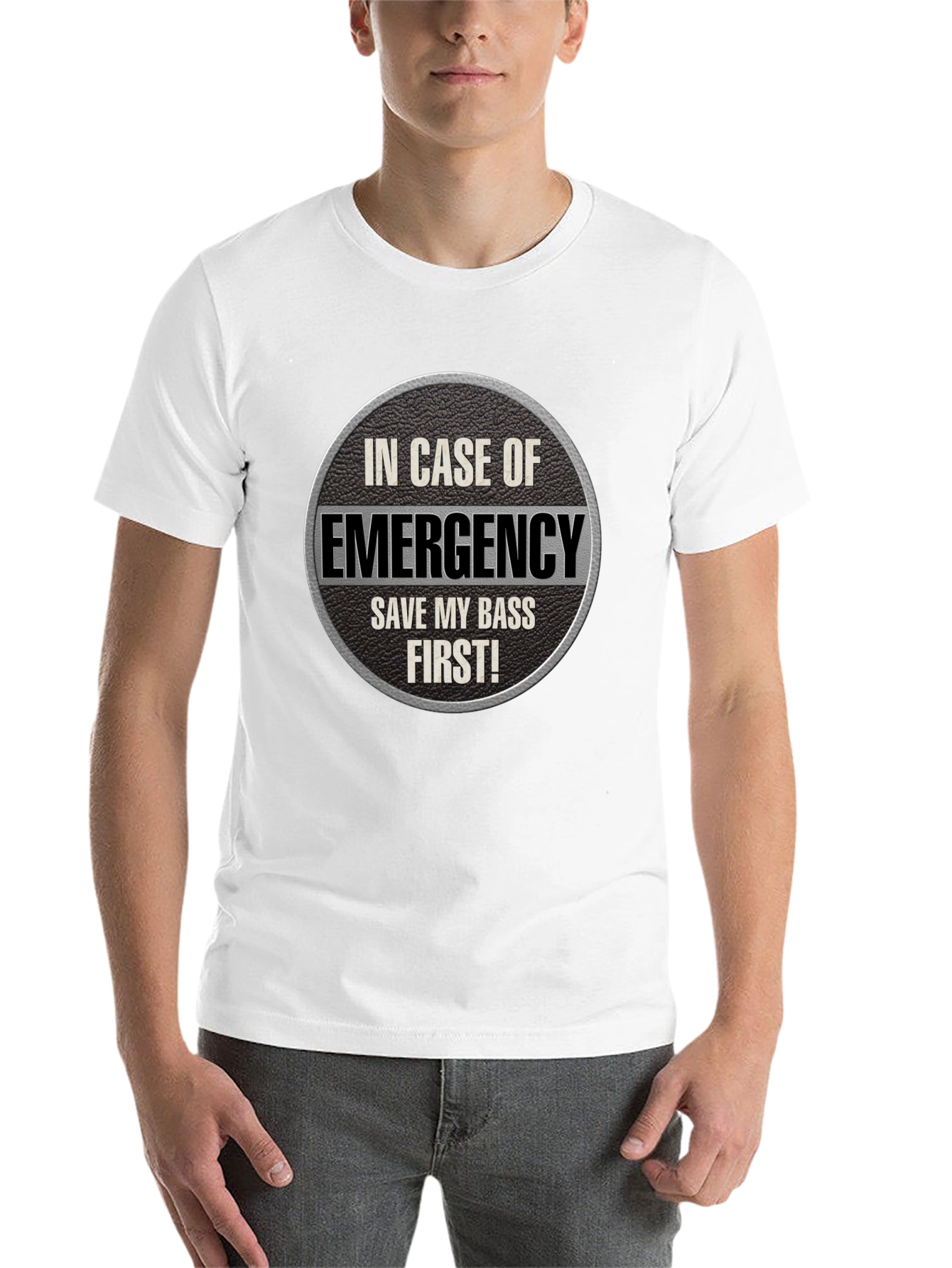 Black Emergency Save My Bass First T-Shirt view 14