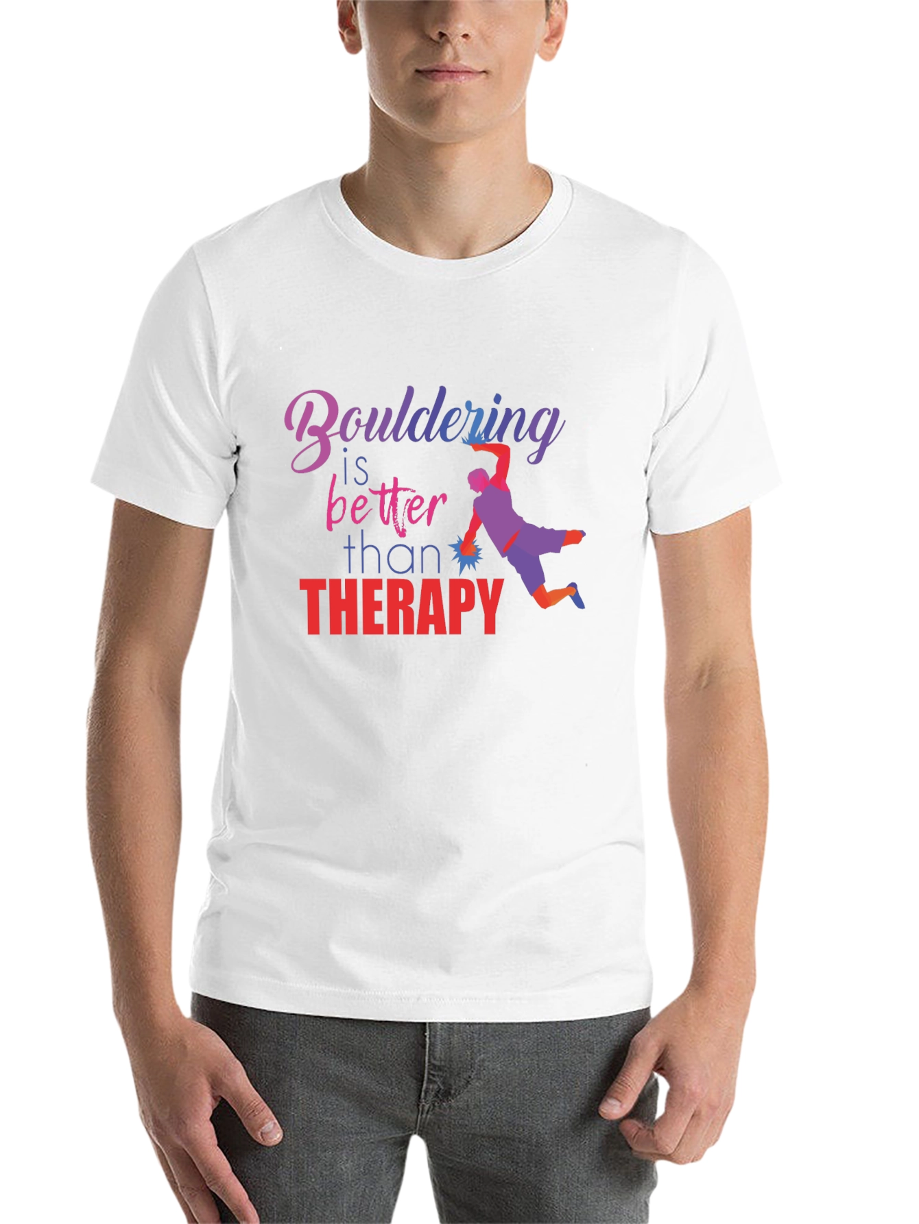 Black Bouldering is Better Than Therapy T-Shirt view 14