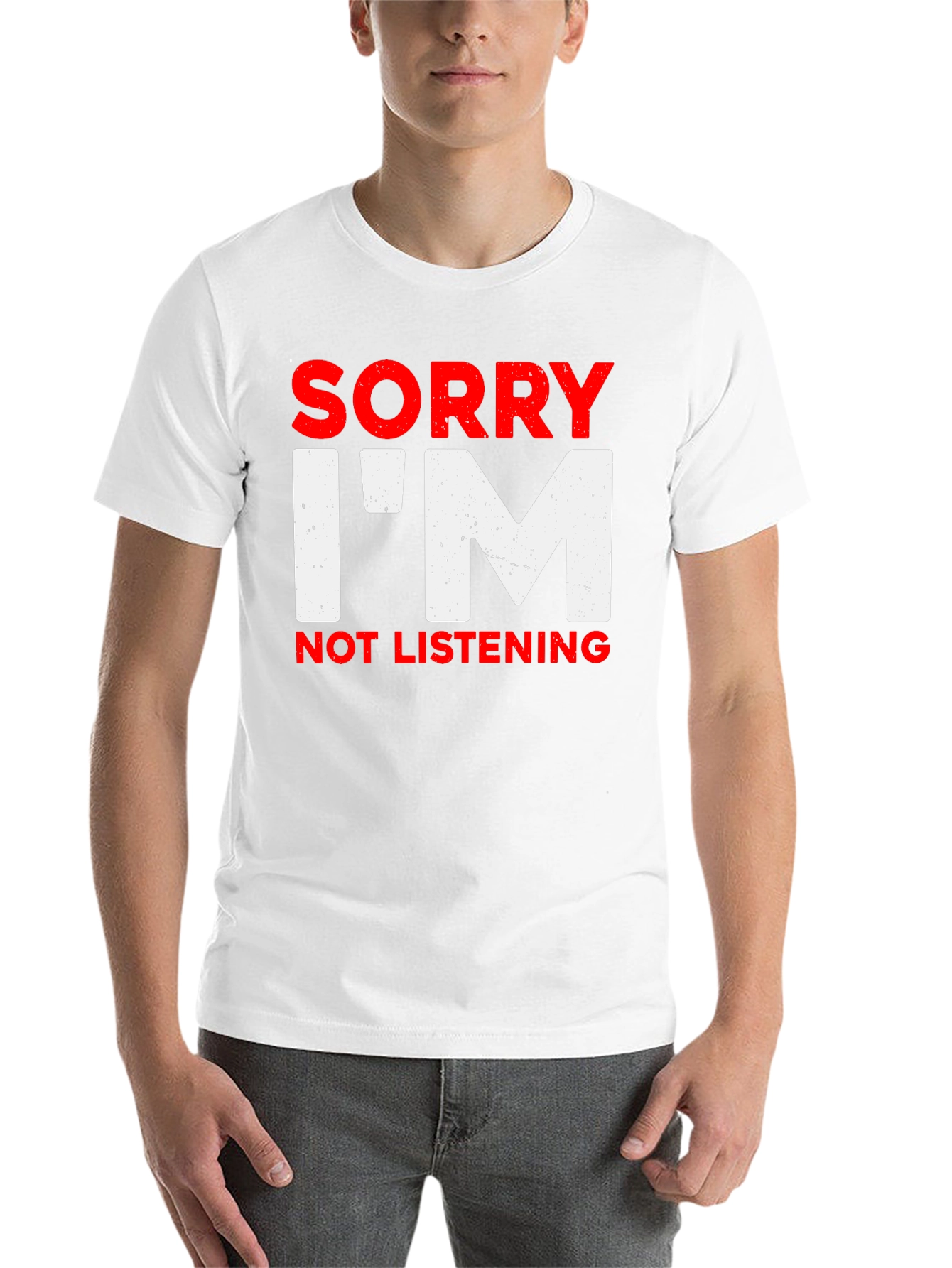 Black Sorry I'm Not Listening Graphic T-Shirt view 14