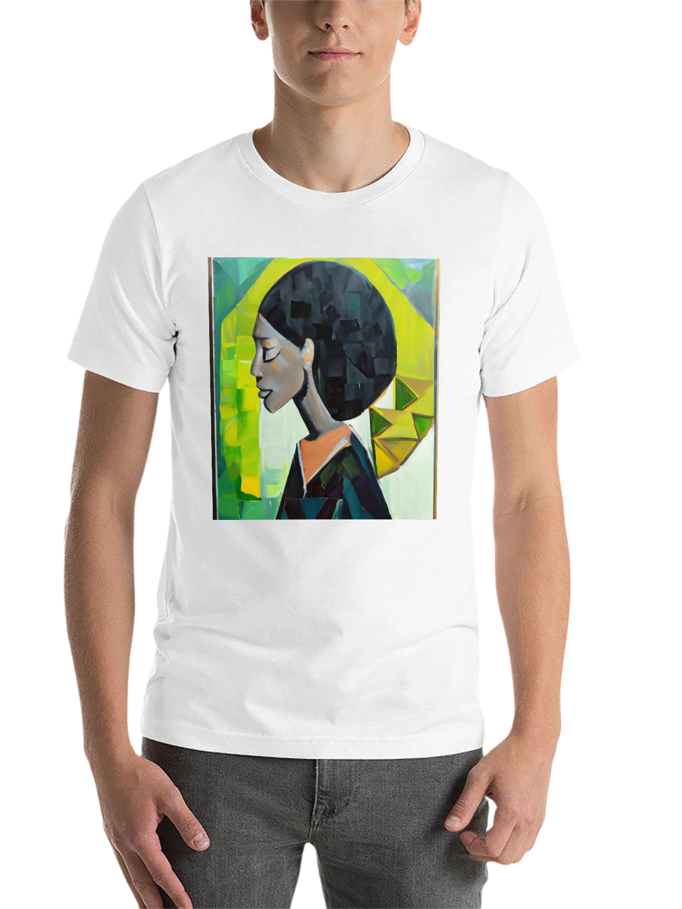 Black Artistic Afro Woman Graphic Tee - Black view 14