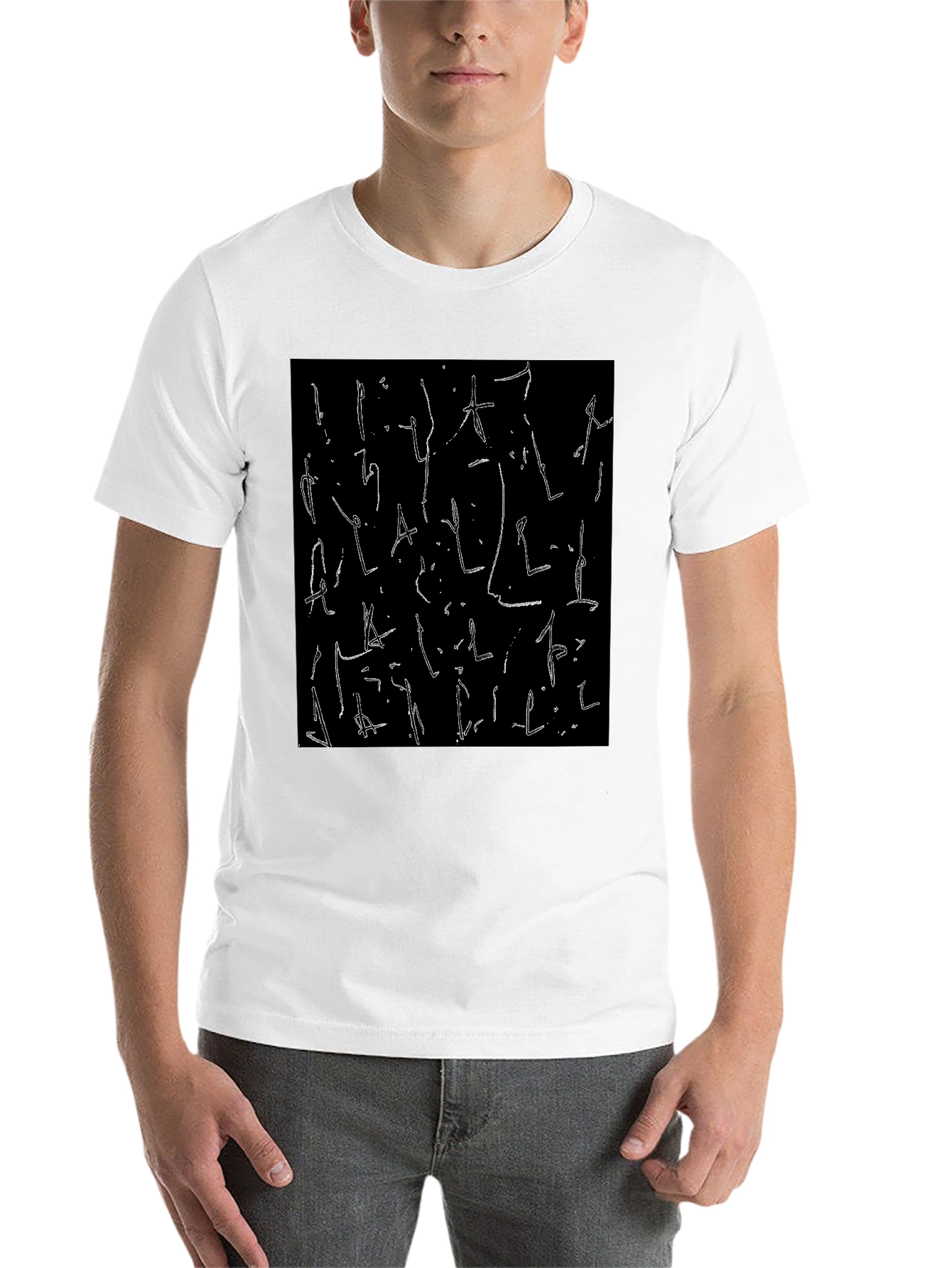 Black Abstract Graphic Print Black T-Shirt view 14