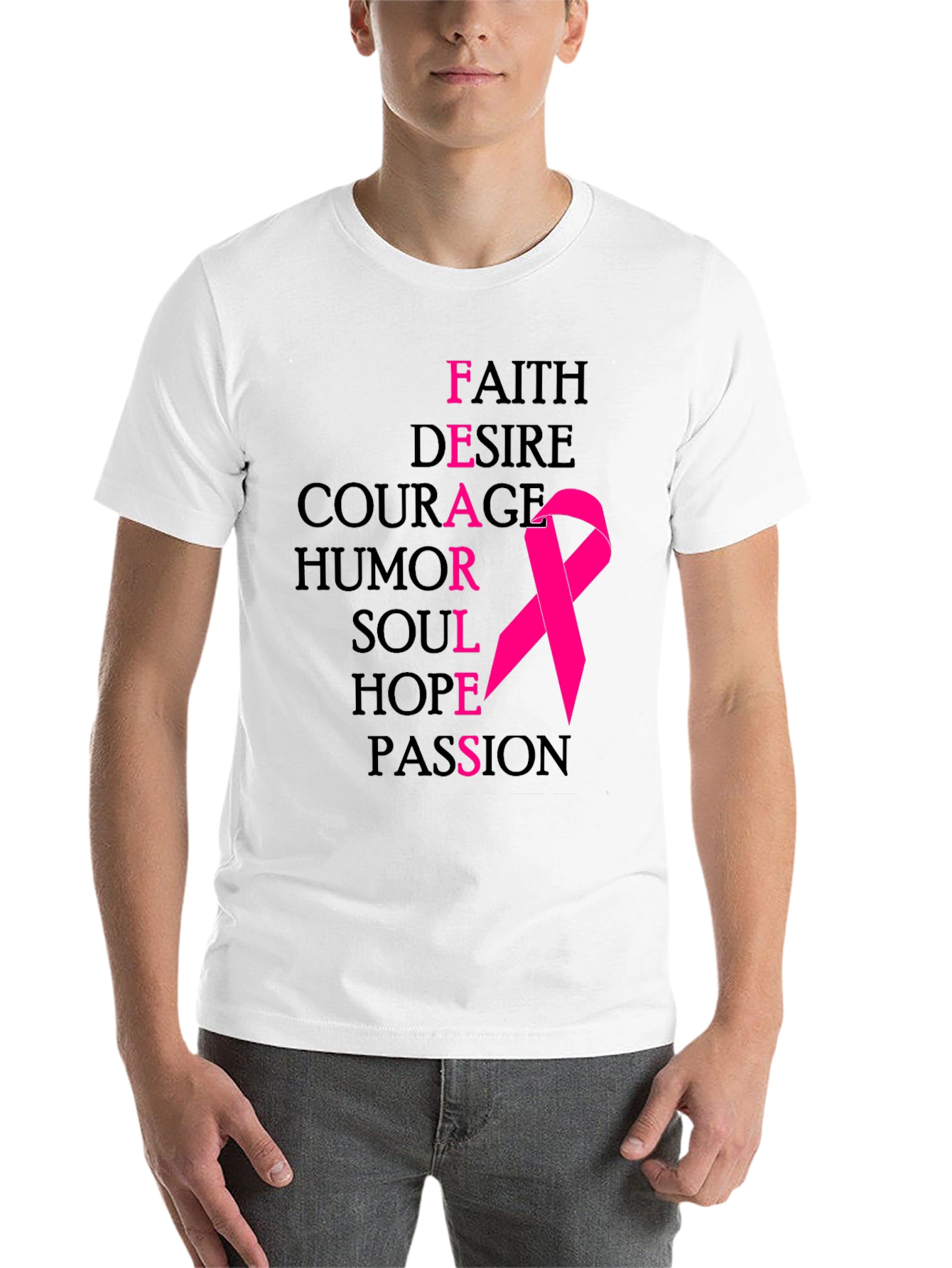 Black Fearless Breast Cancer Awareness T-Shirt view 14