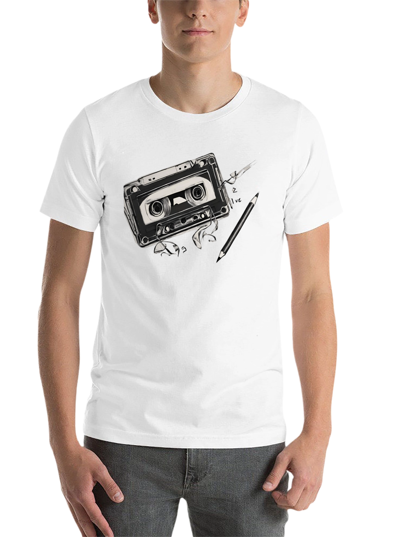 Black Retro Cassette Tape Graphic Tee view 14