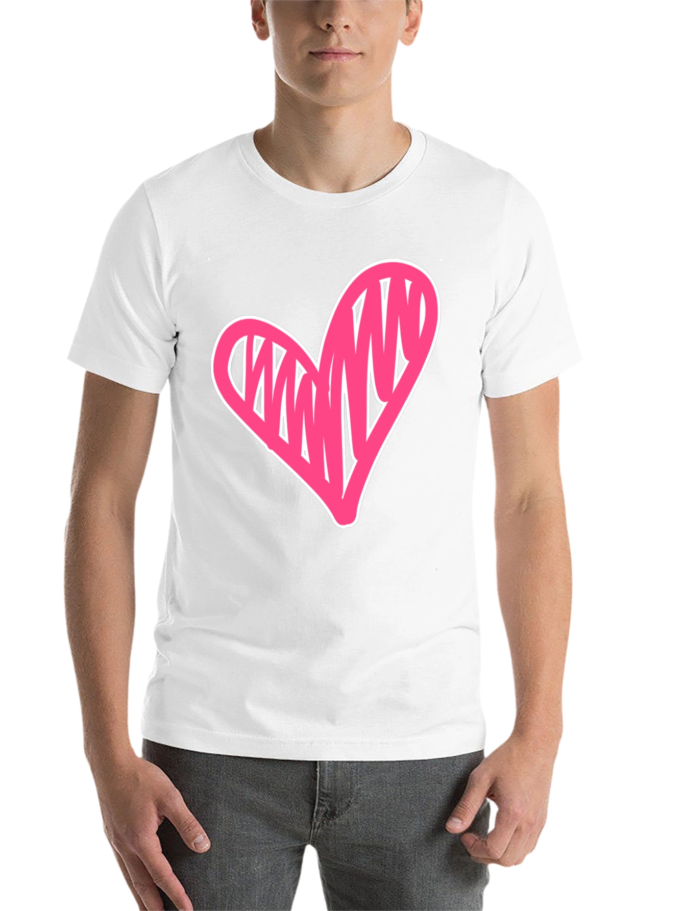 Black Heart Scribble Graphic Tee - Casual Black T-Shirt view 14