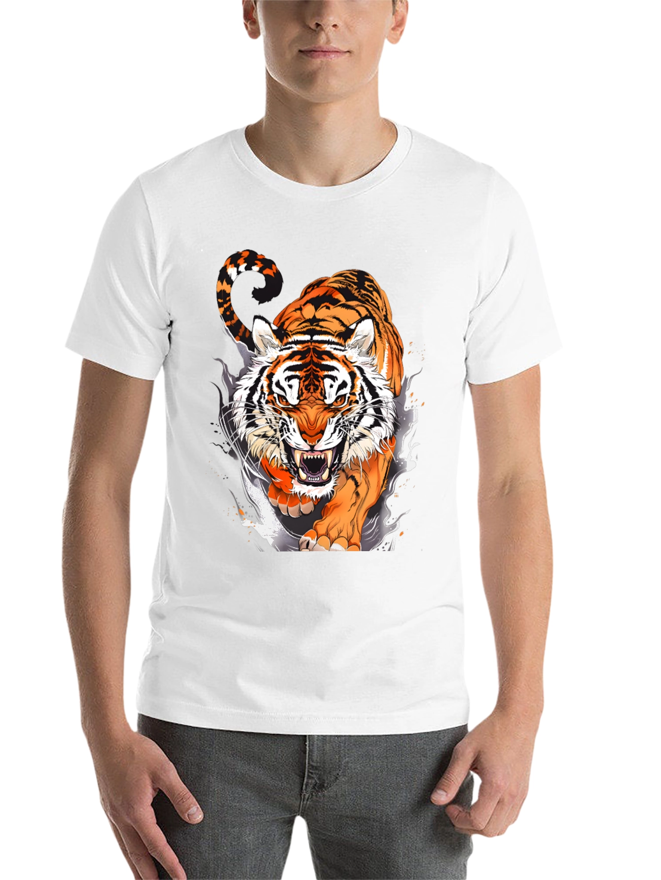 Black Roaring Tiger Graphic Tee - Black T-Shirt view 14