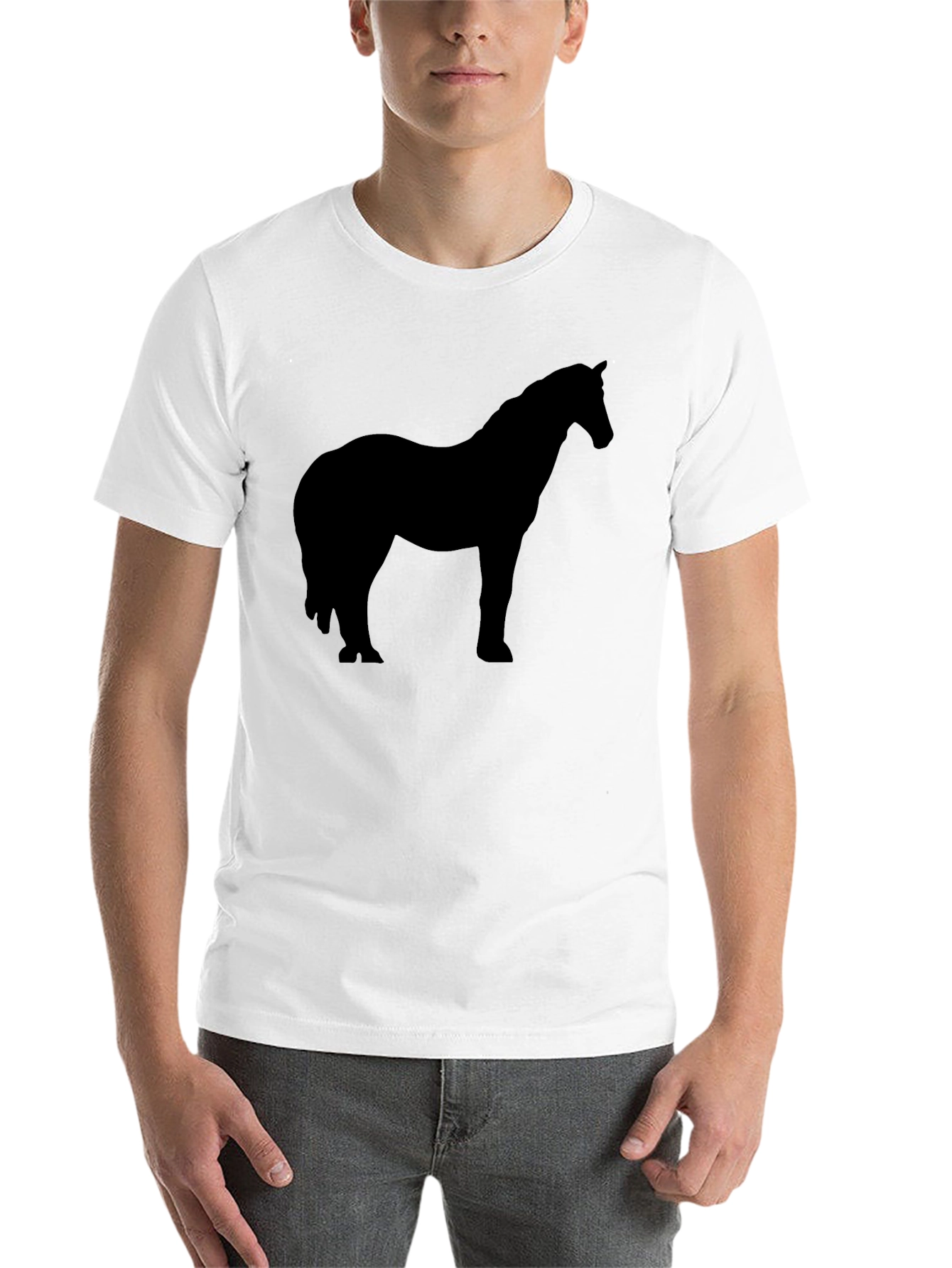 Black Black Horse Silhouette T-Shirt - Equestrian Style view 14