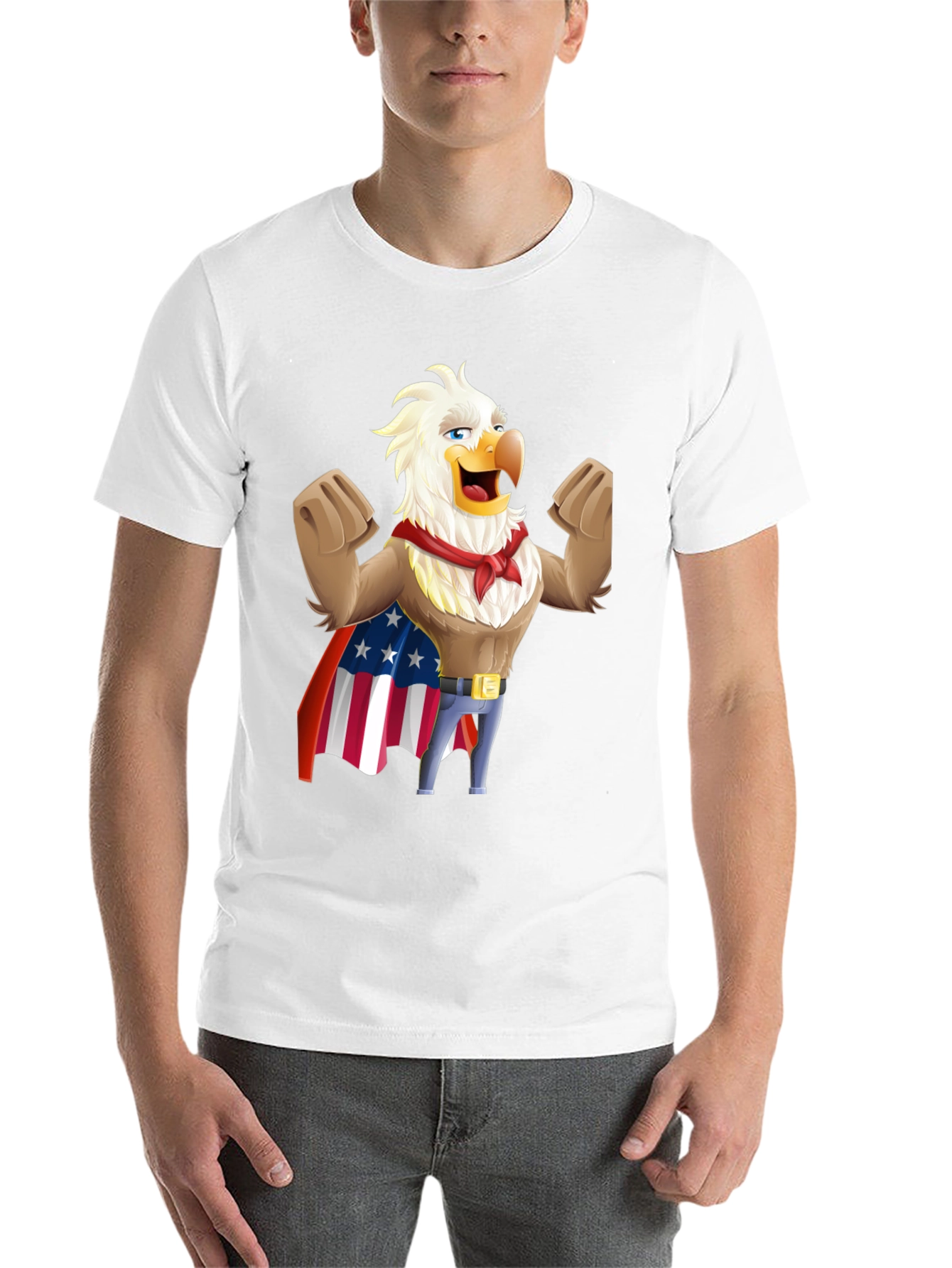 Black Patriotic Eagle Cartoon T-Shirt - USA Pride! view 14