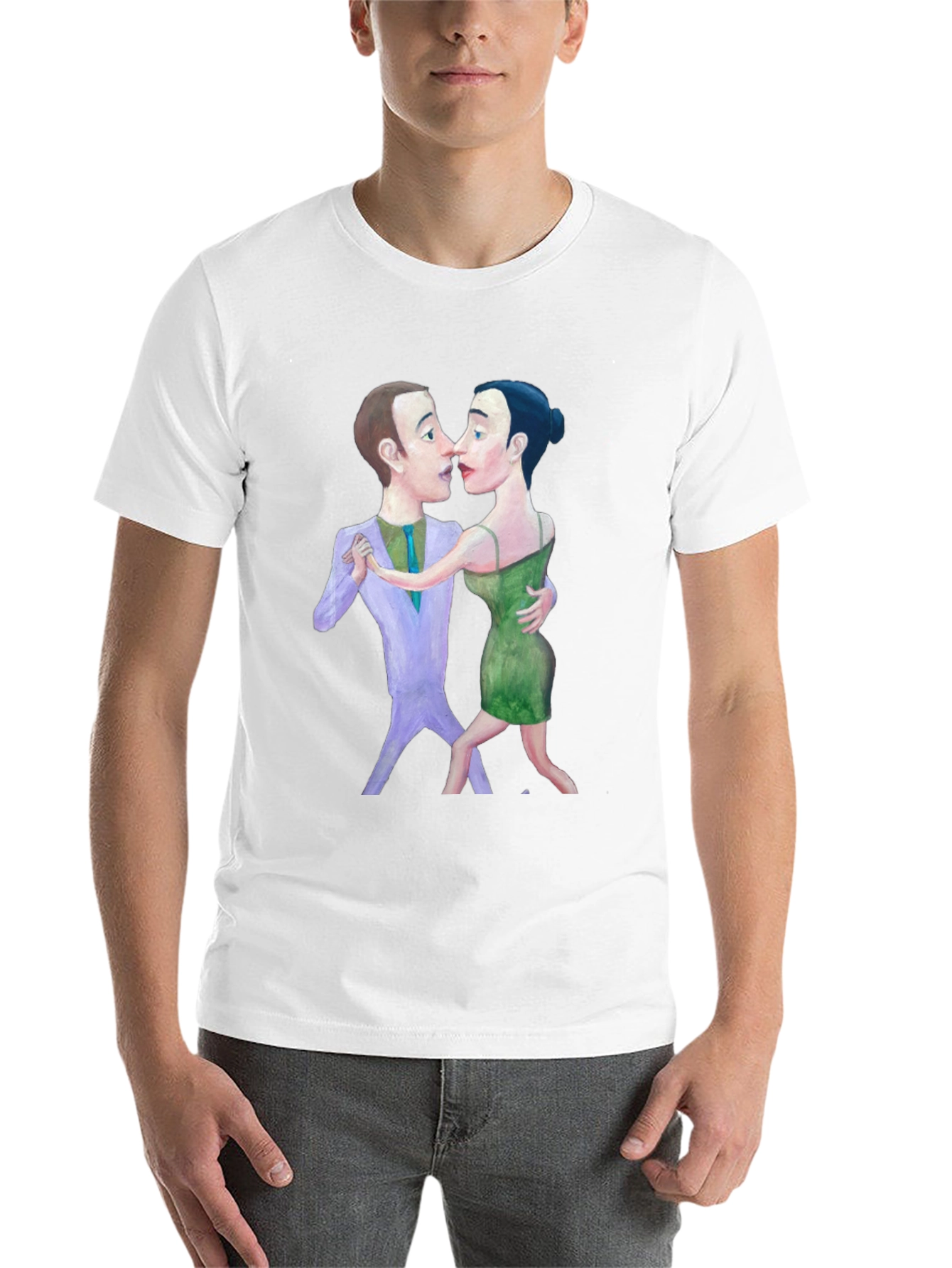 Black Tango Couple Graphic Print Black T-Shirt view 14