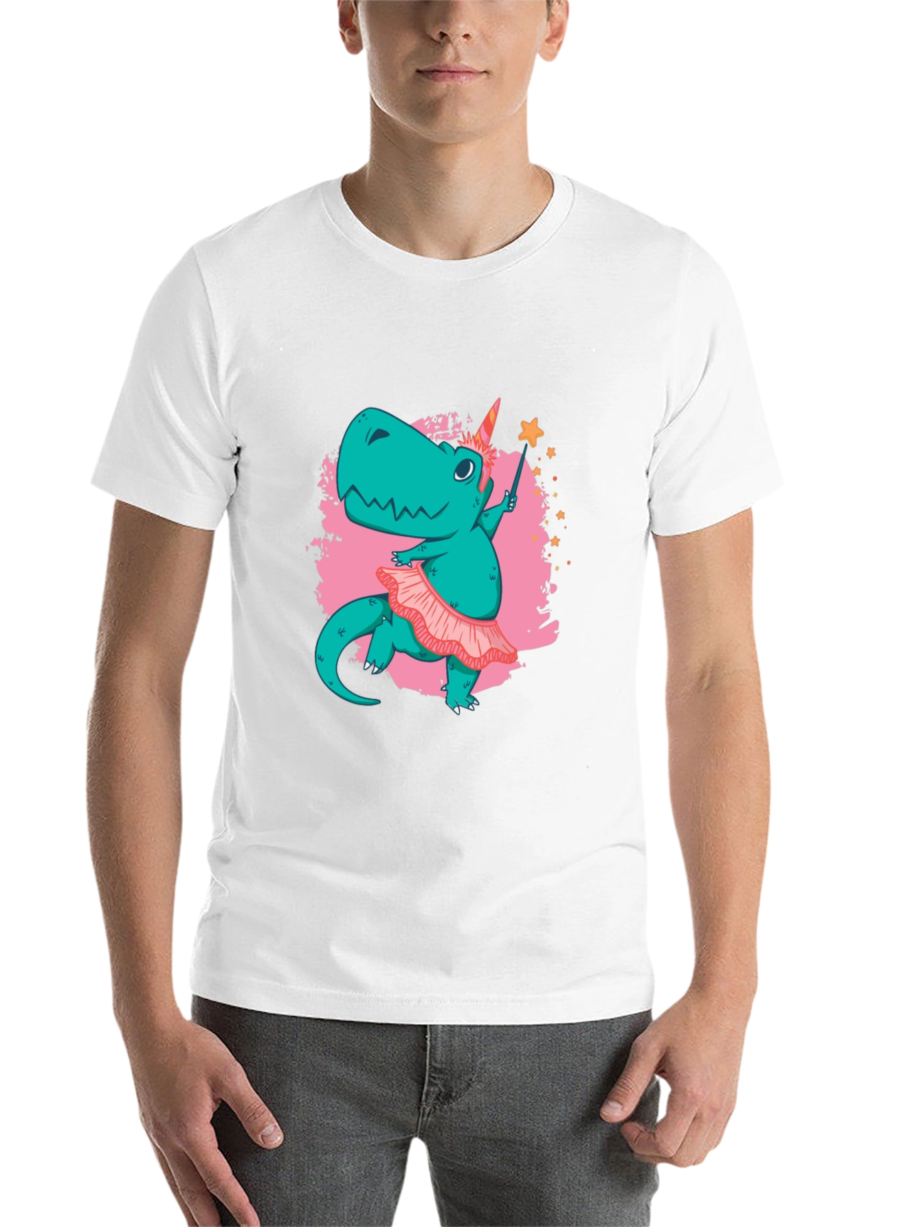 Black Dino Unicorn T-Shirt - Magical Ballerina Design view 14