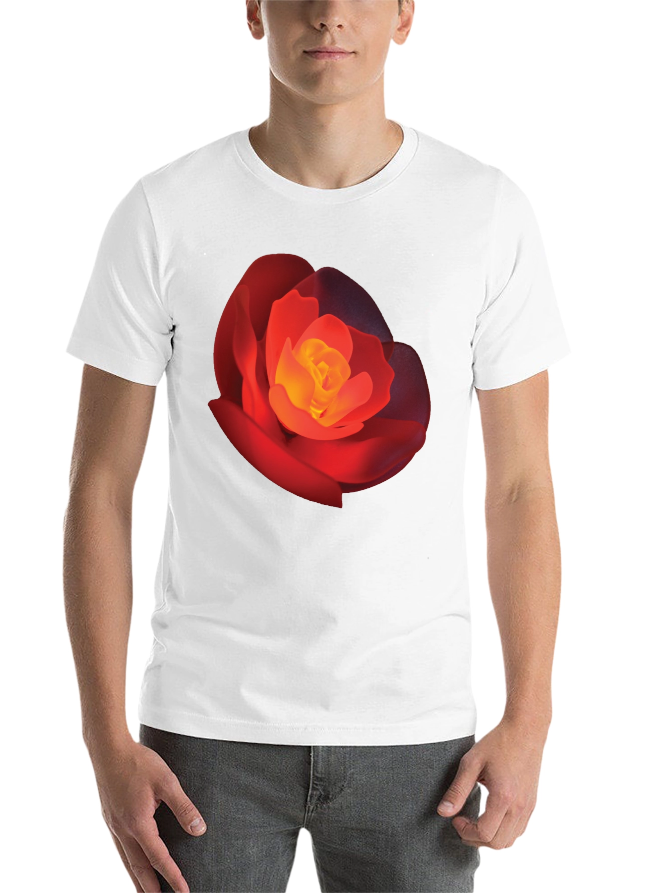 Black Bold Rose Graphic Tee - Stylish Floral T-Shirt view 14