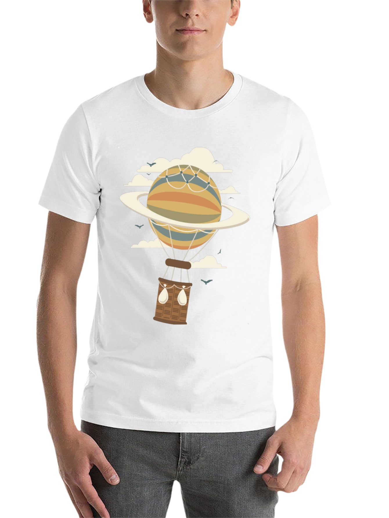 Black Saturn Air Balloon Graphic Tee view 14