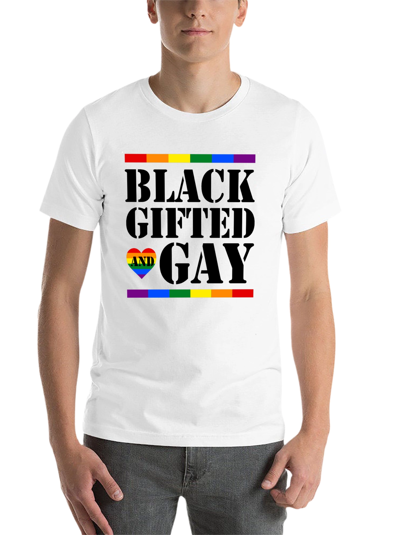 Black Black Gifted and Gay Pride T-Shirt view 14